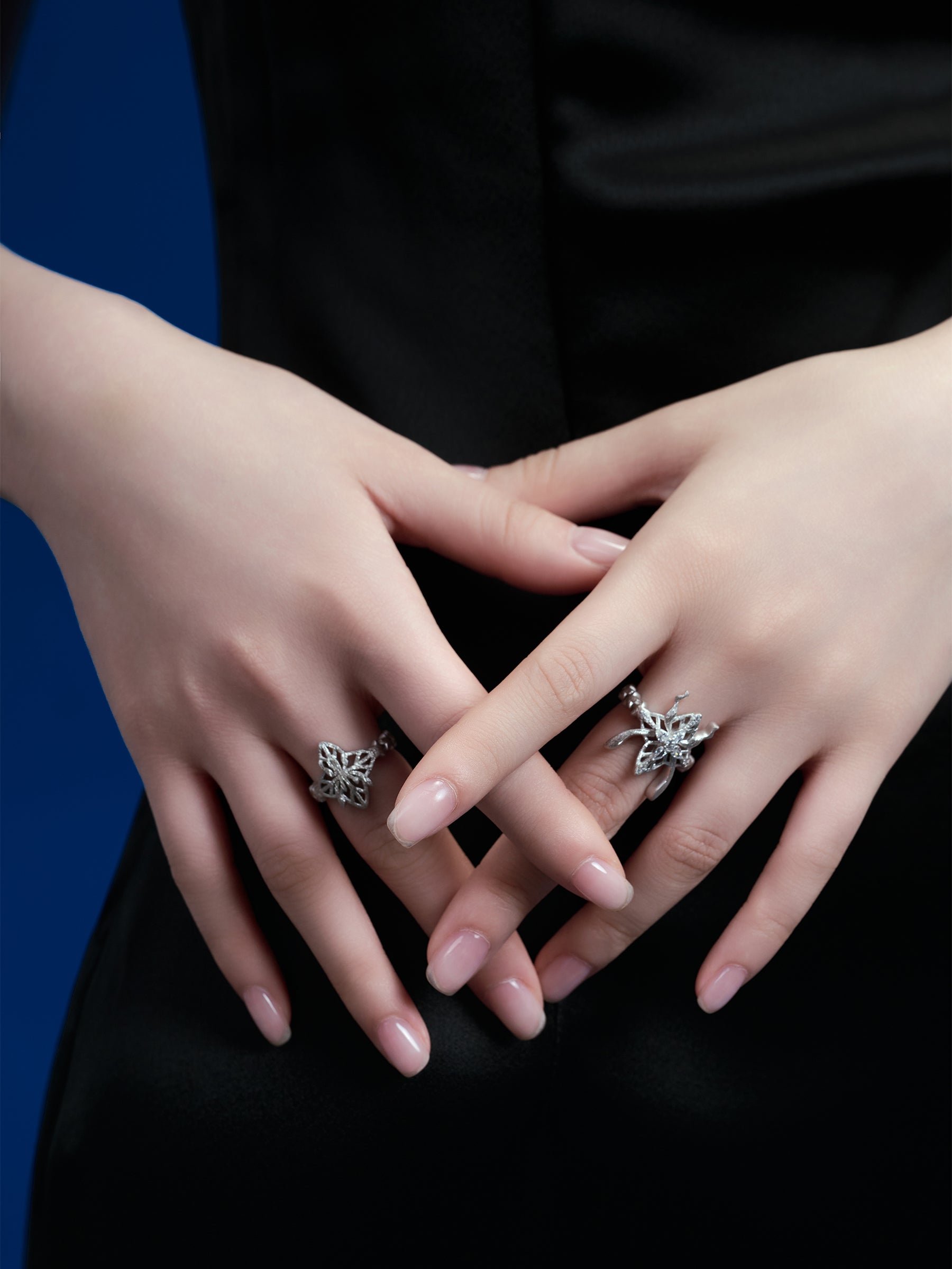 Elf Silver Ring with Zircon Accents