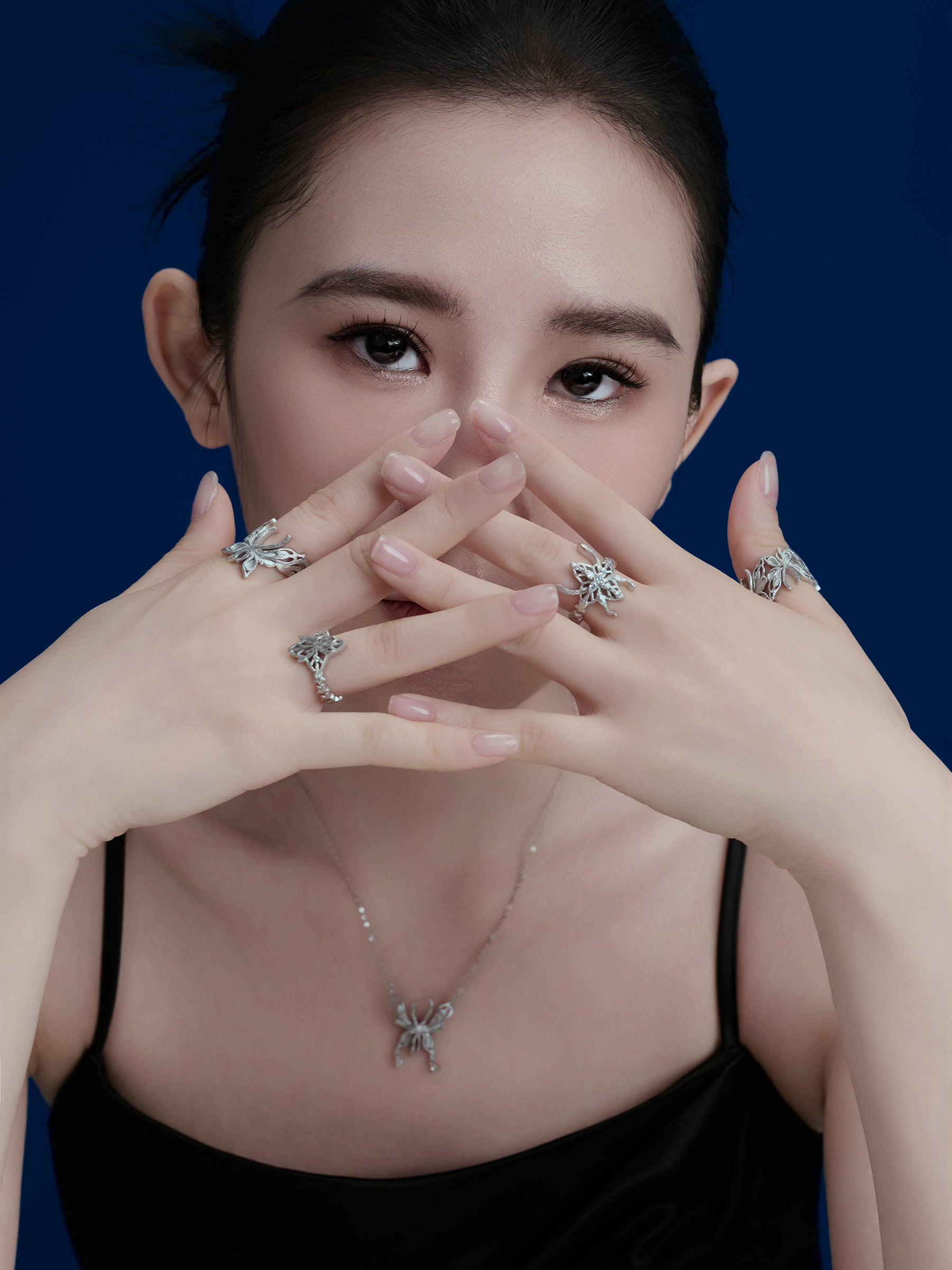 Elf Silver Ring with Zircon Accents