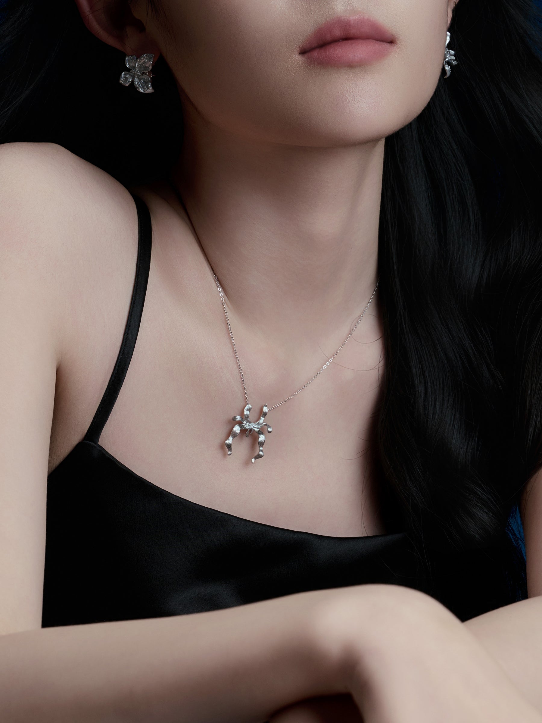 Silver Textured JYU Spirit Pendant Necklace