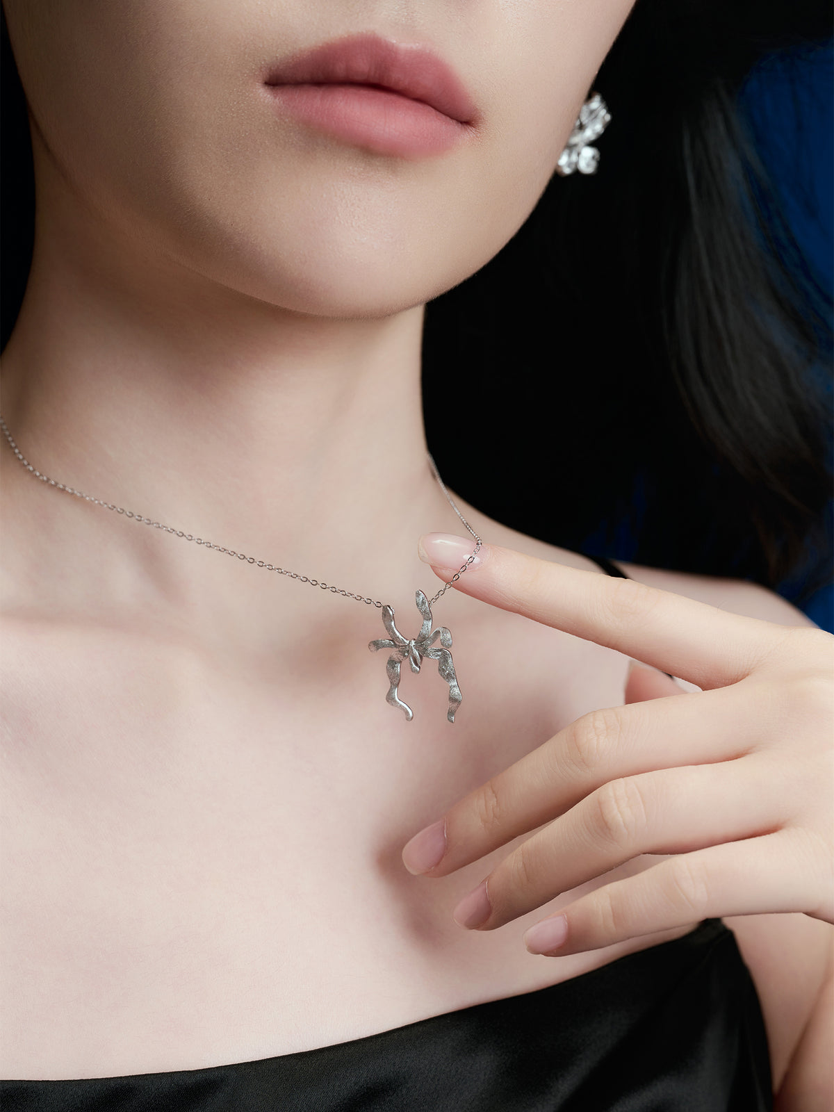 Silver Textured JYU Spirit Pendant Necklace