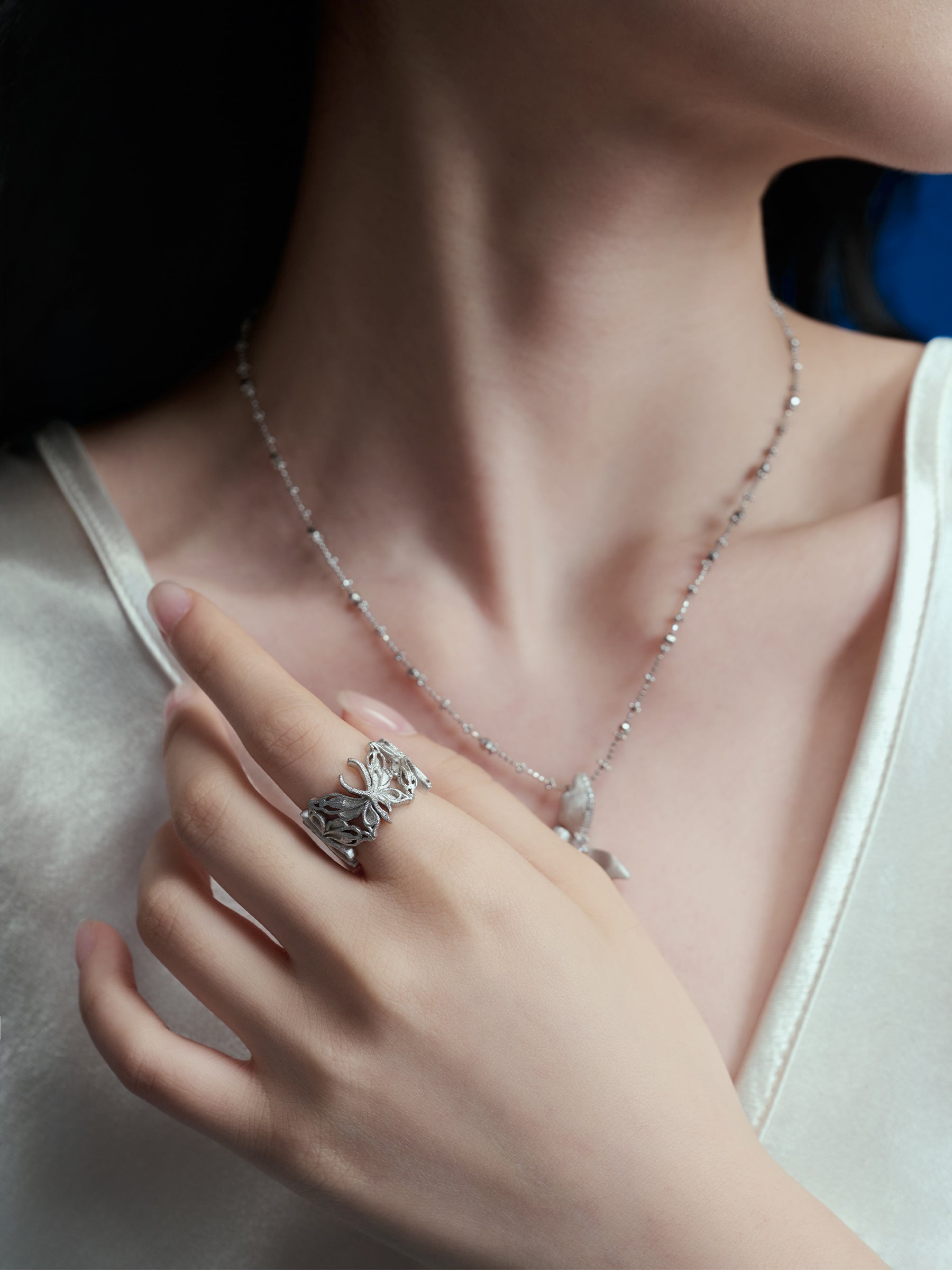 Silver Filigree Butterfly Ring