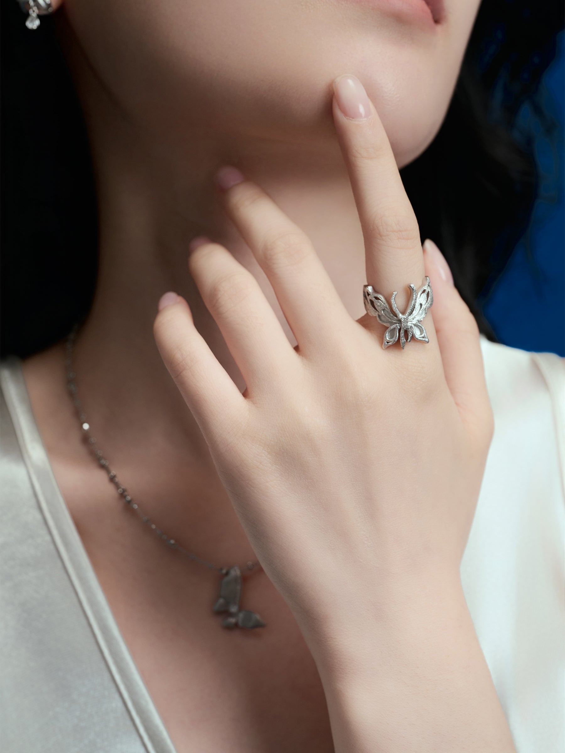 Elf-Inspired Open Silver Butterfly Ring