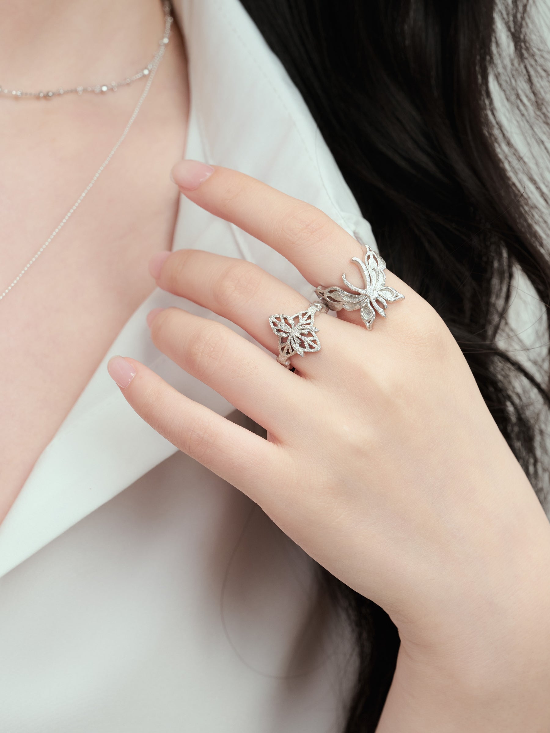 Elf Silver Ring with Zircon Accents