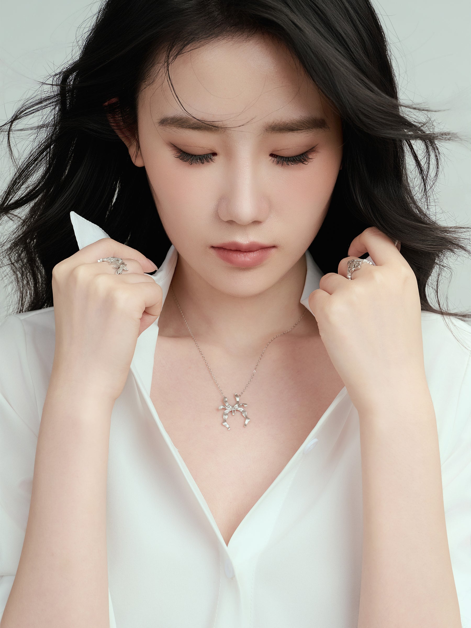 Silver Textured JYU Spirit Pendant Necklace