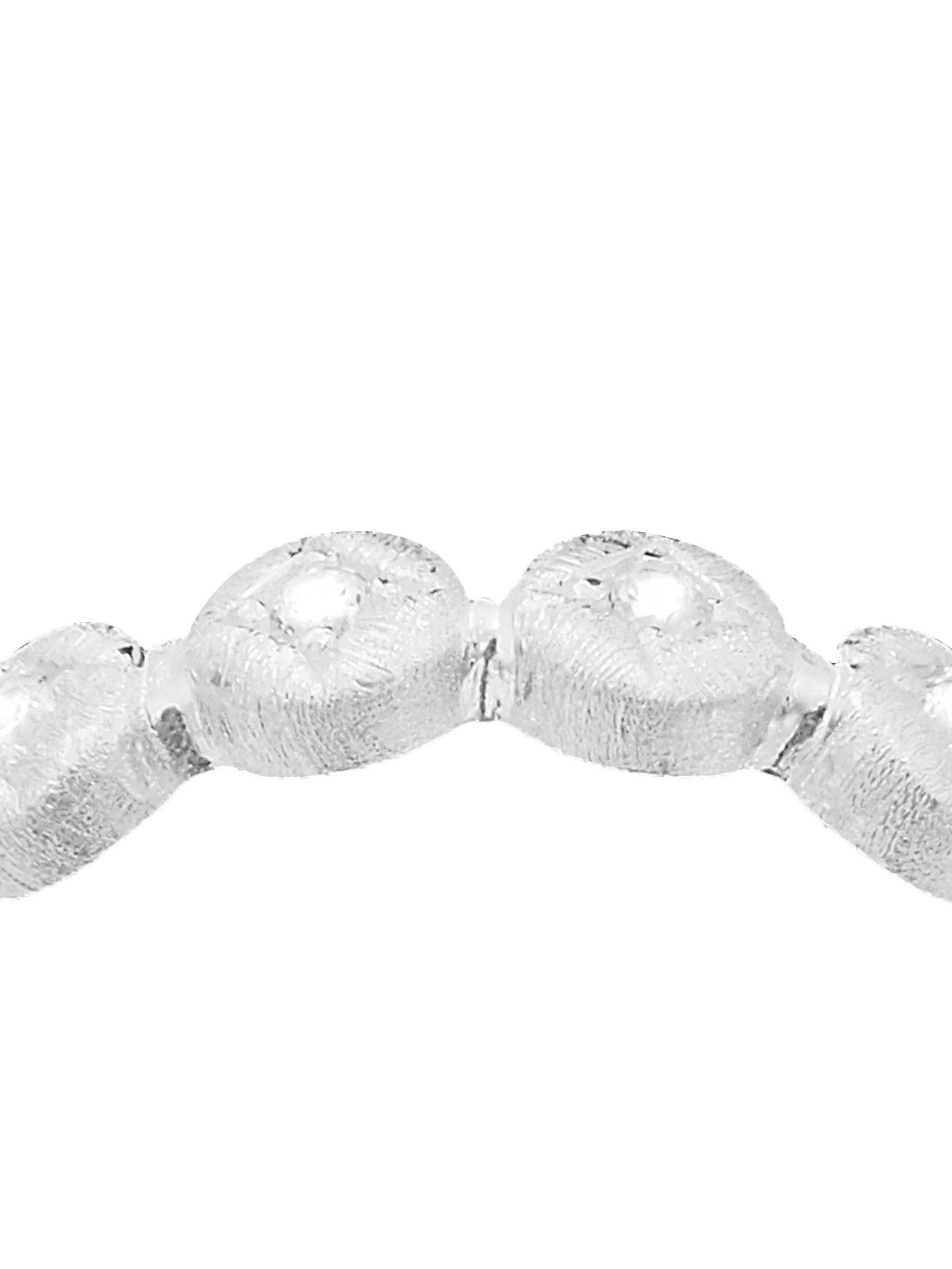 Linked Circle Silver Ring with Zircon Accents