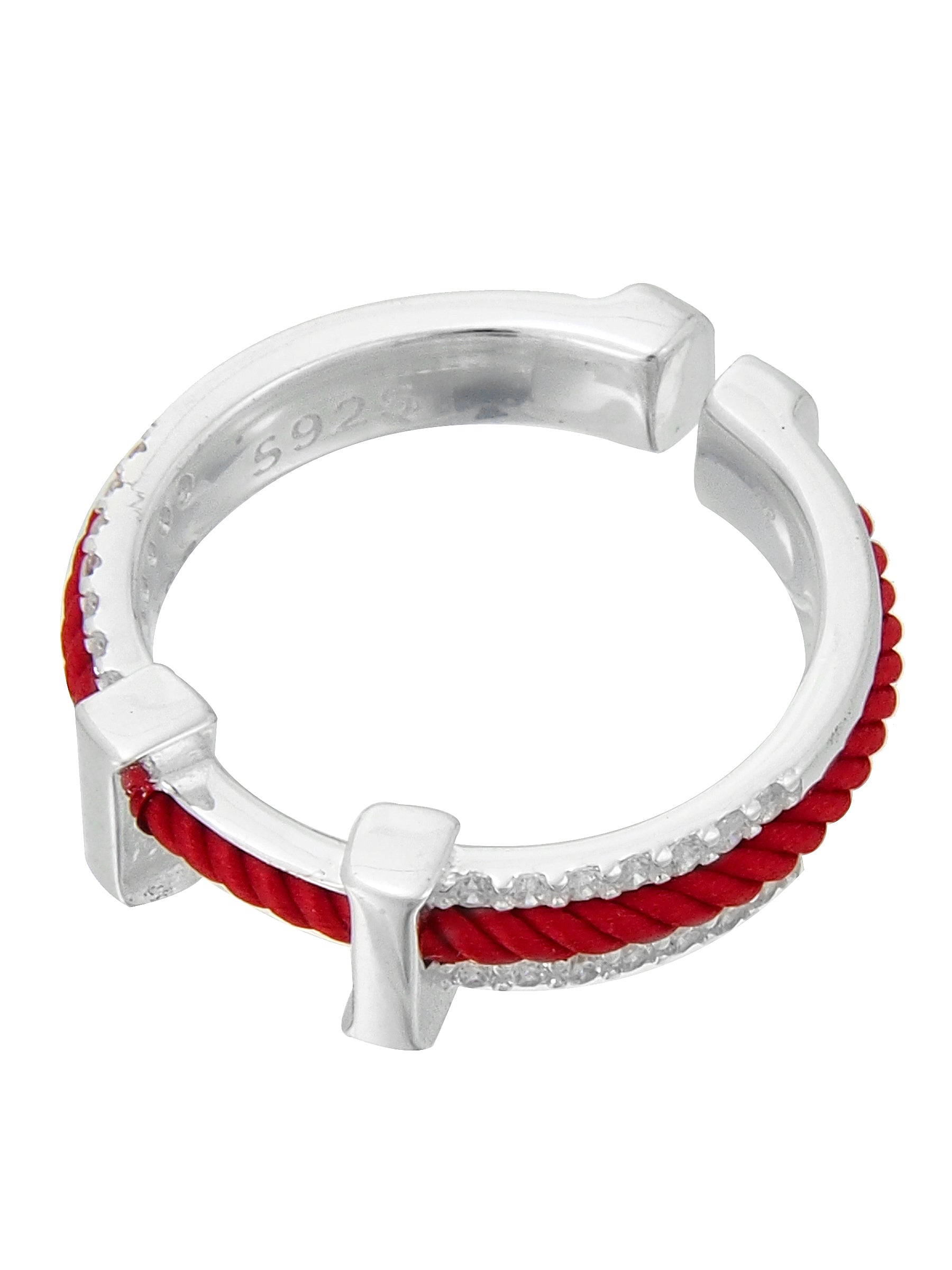 Rope Ring with Crystal & H Motif