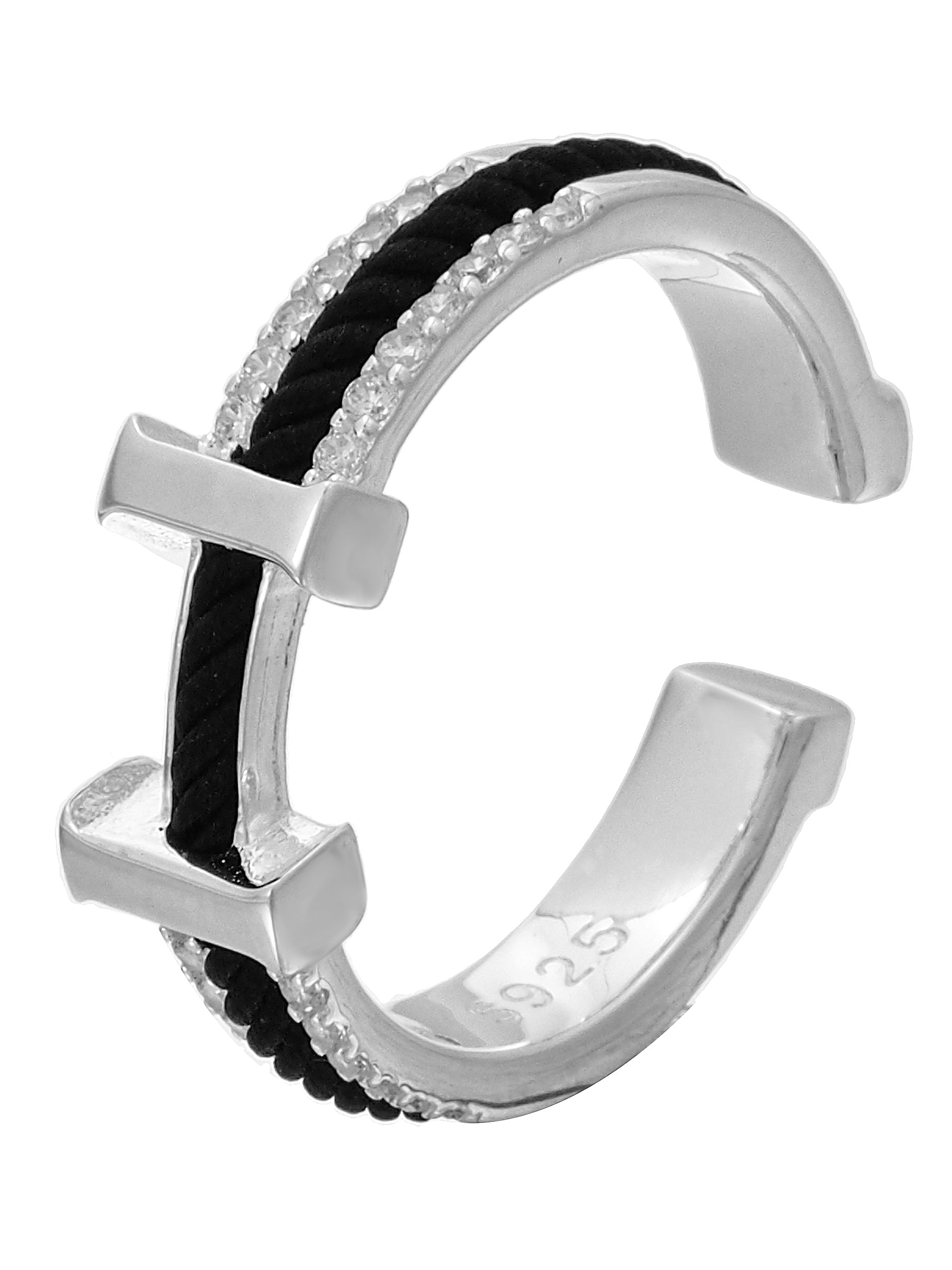 Rope Ring with Crystal & H Motif