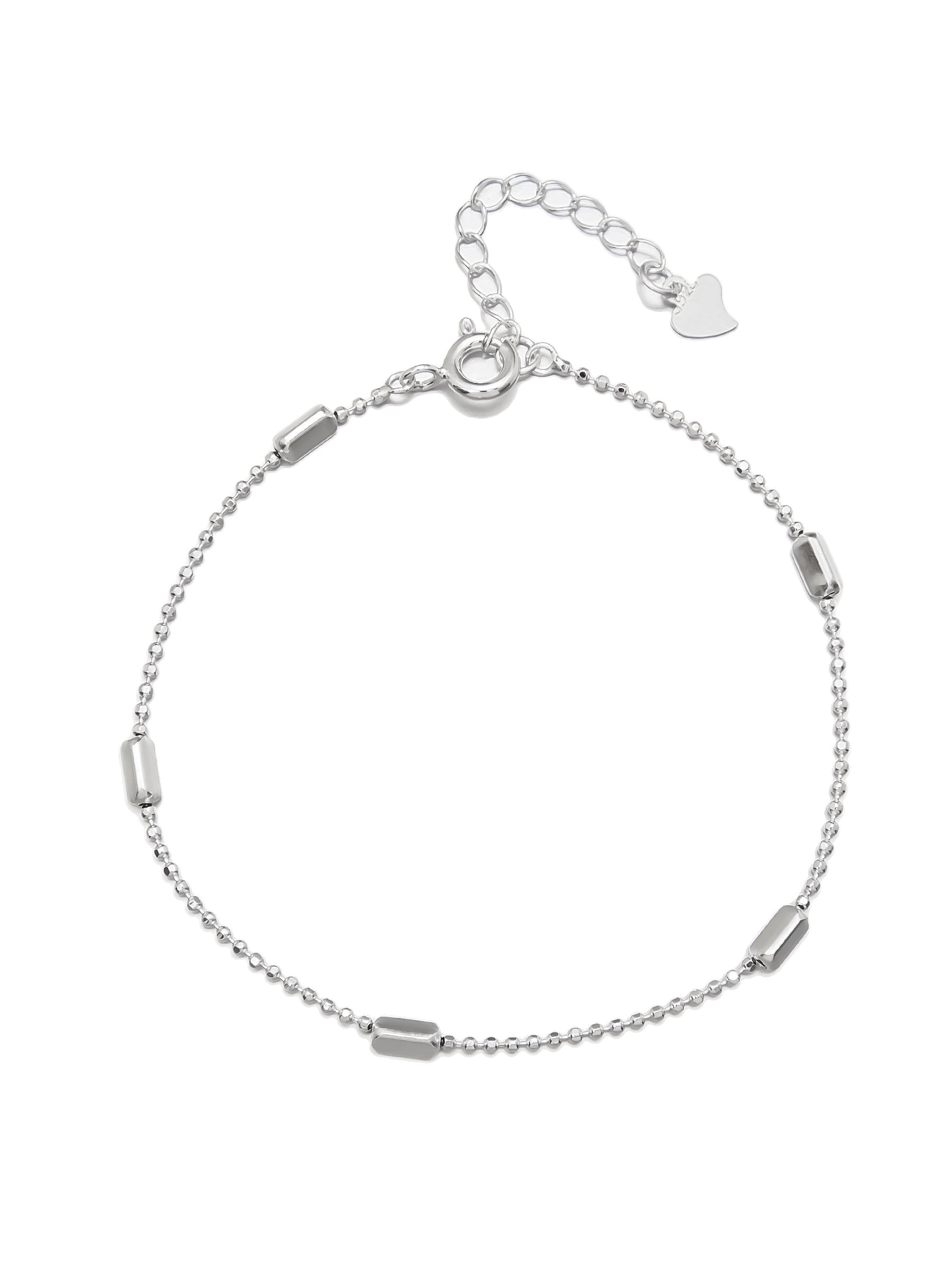 Delicate Silver Bead Chain Bracelet