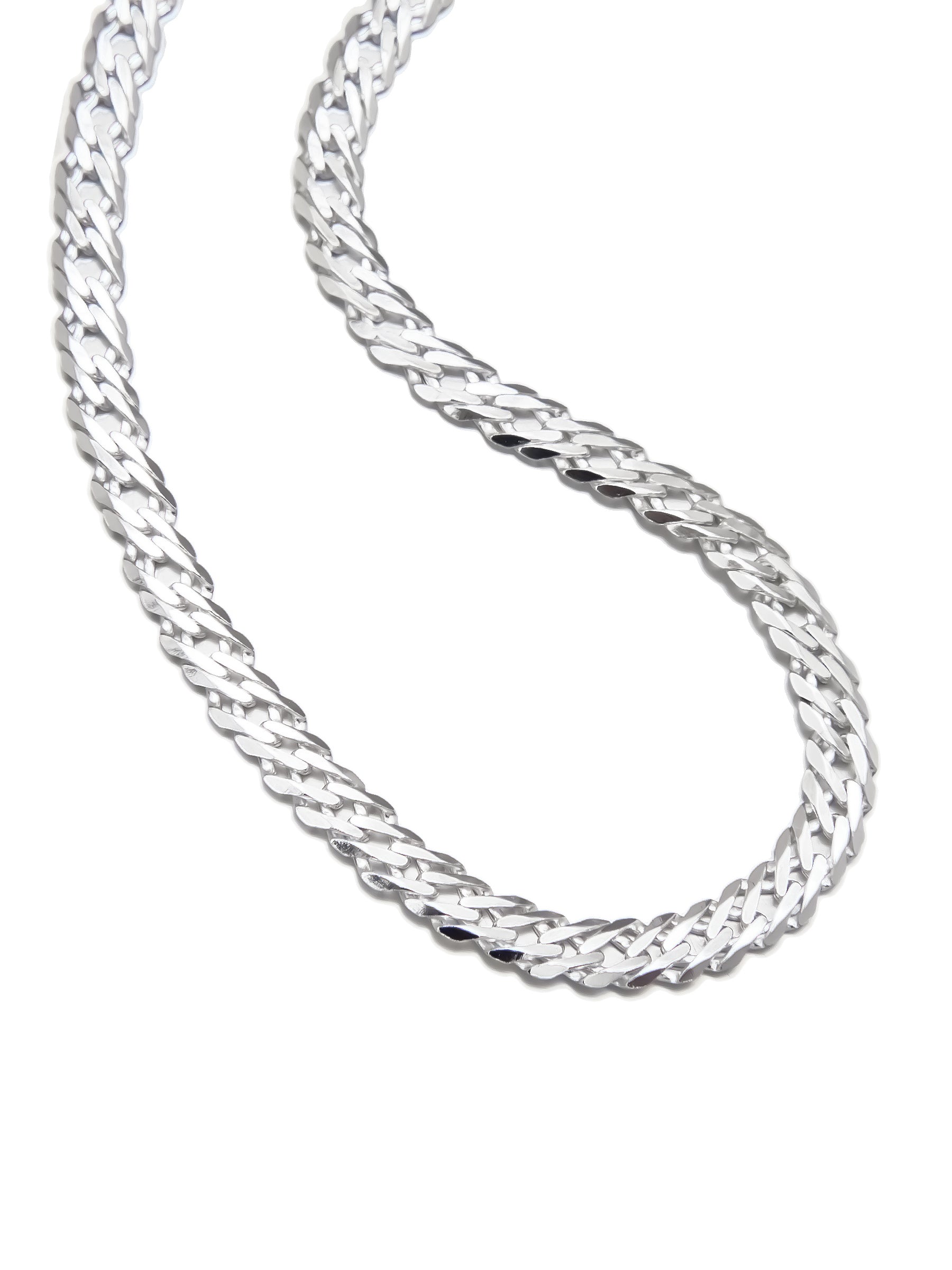 Silver Flat Chain Bracelet, Polished Finish