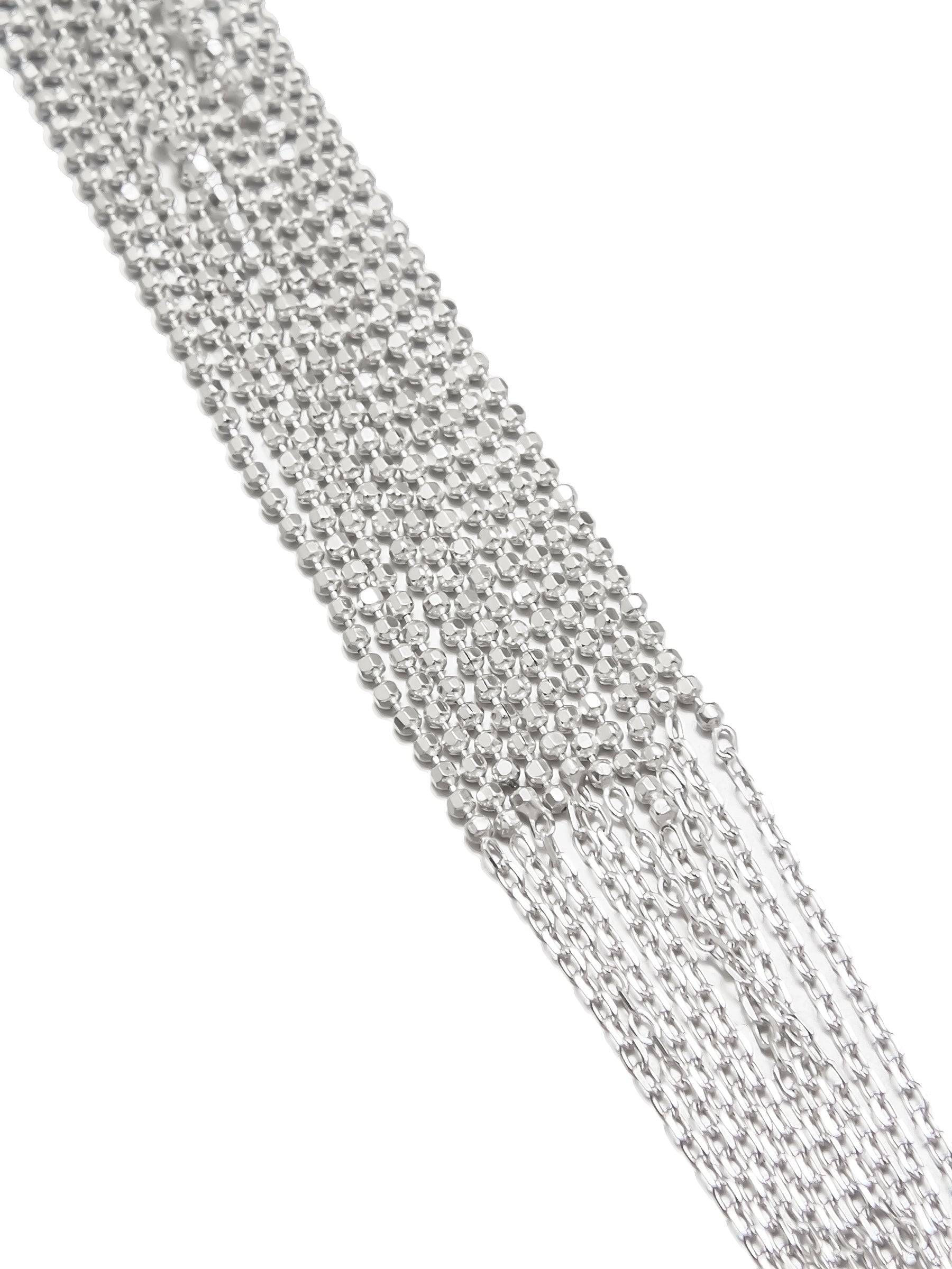 Silver Multi-Strand Bracelet with Textured Chains