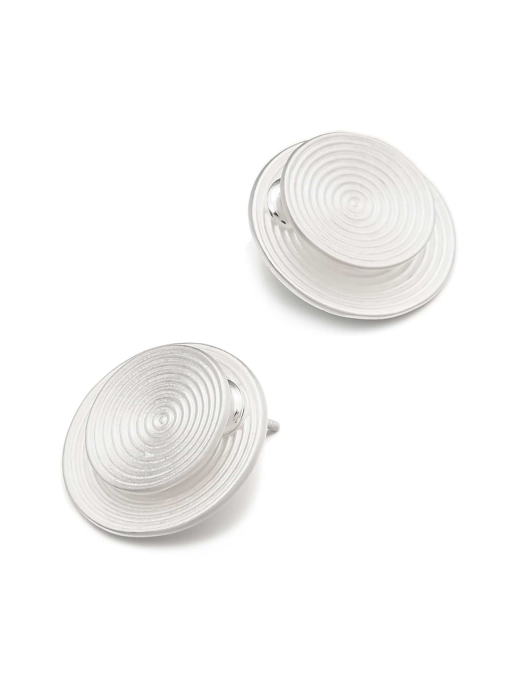 Sterling Silver Layered Circle Stud Earrings