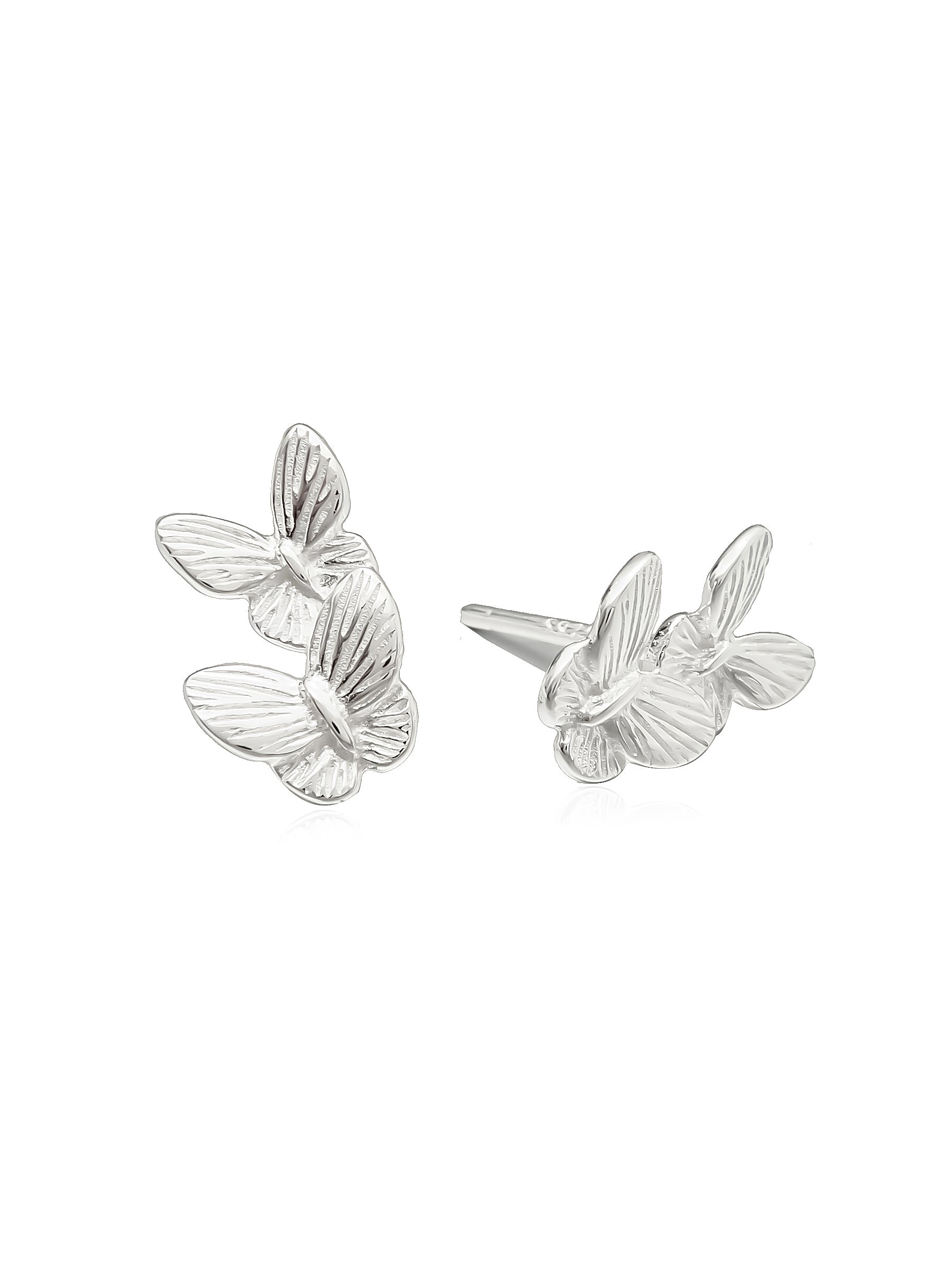 Sterling Silver Double Butterfly Earrings