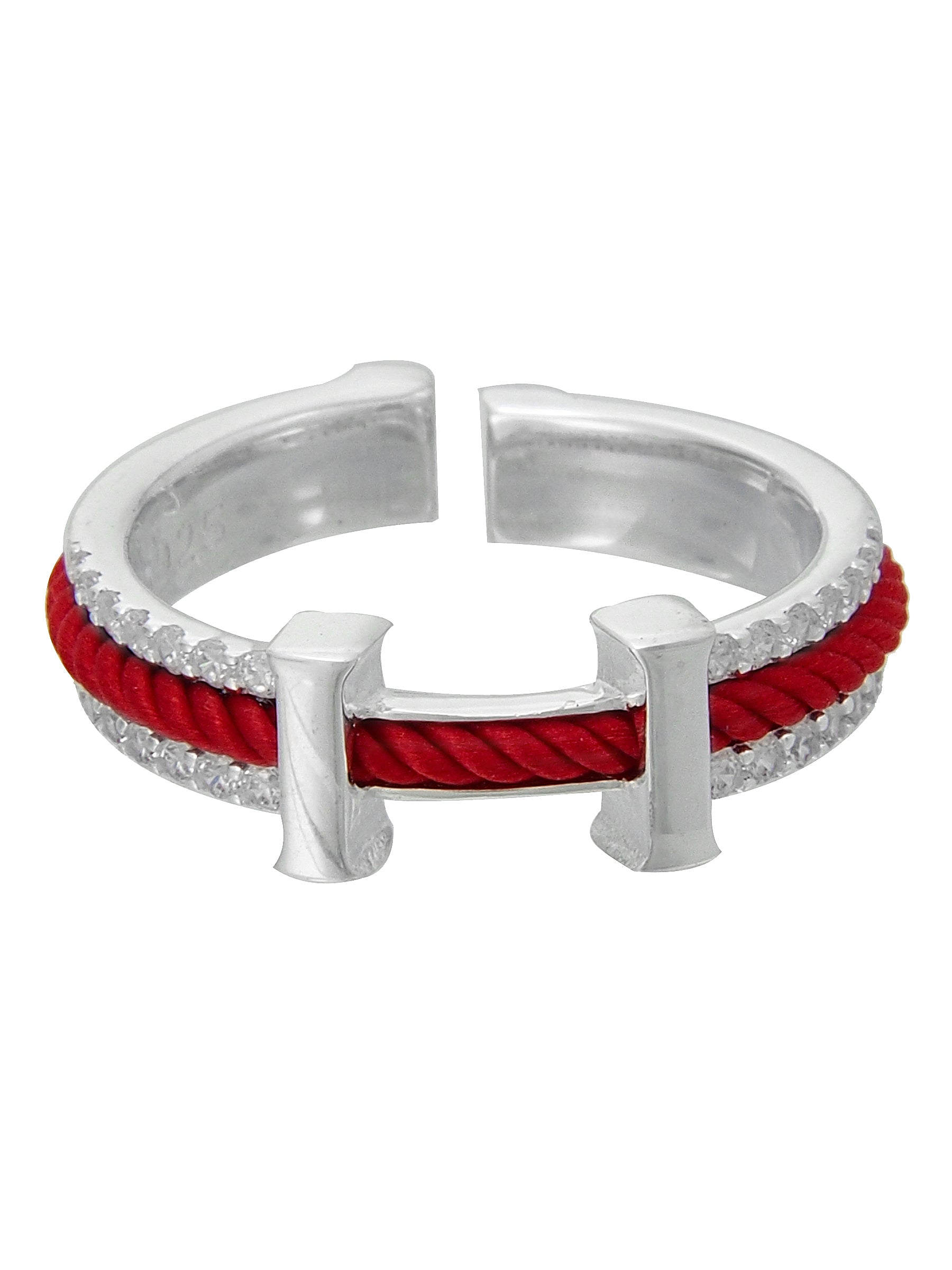 Rope Ring with Crystal & H Motif