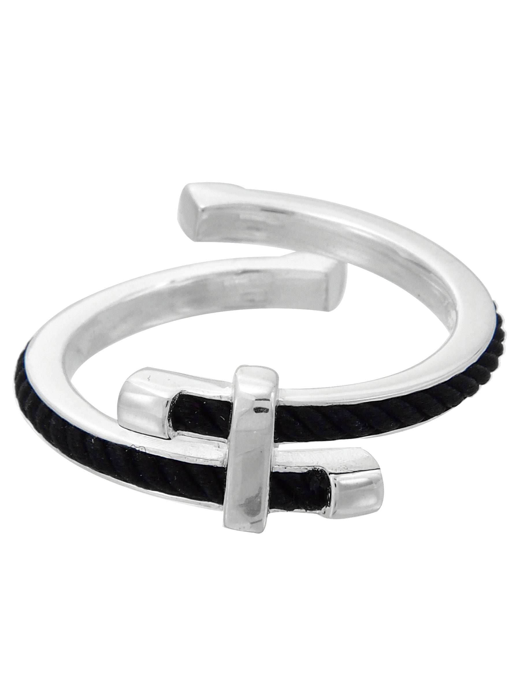Crossover Rope Ring in Silver