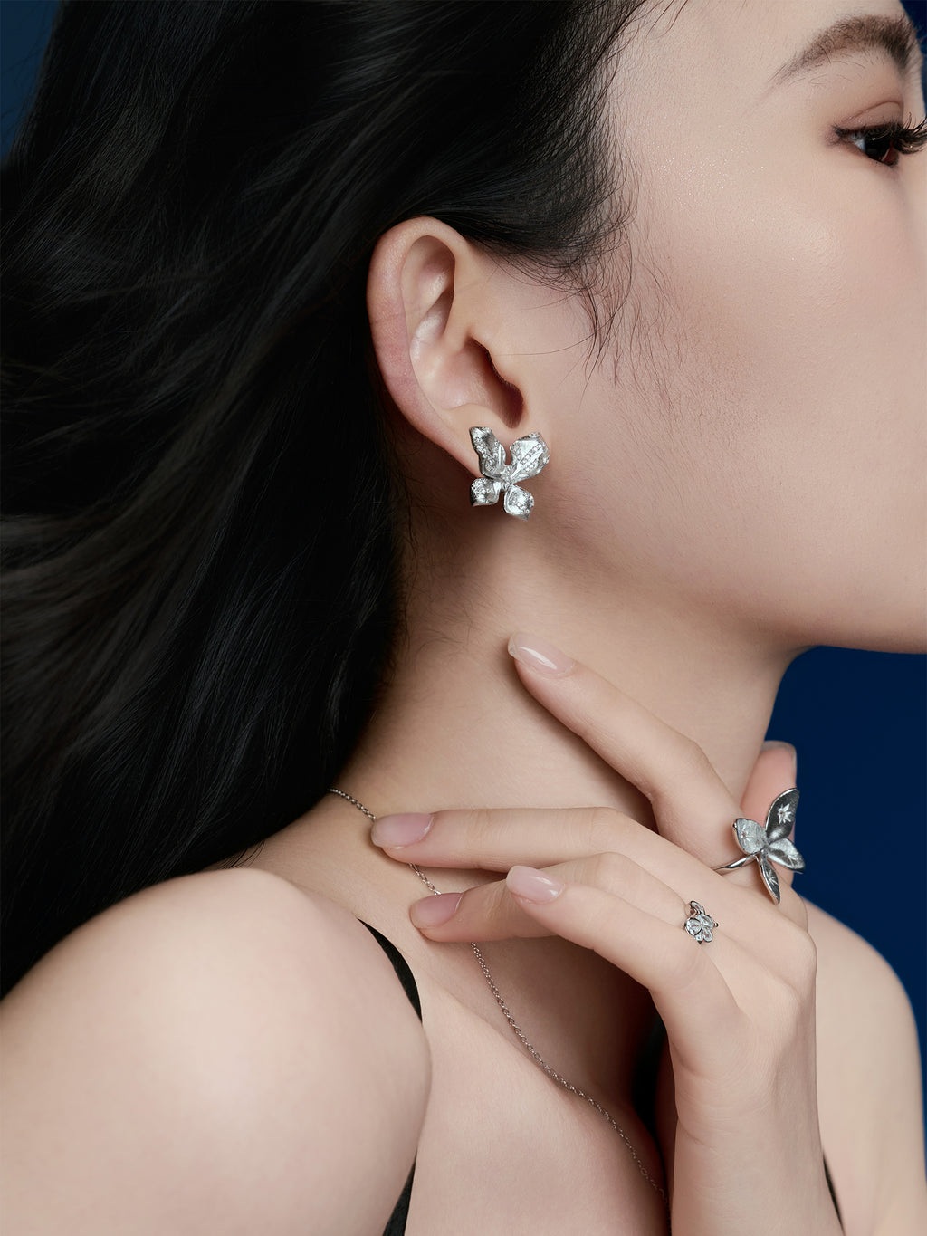 Silver Butterfly Stud Earrings