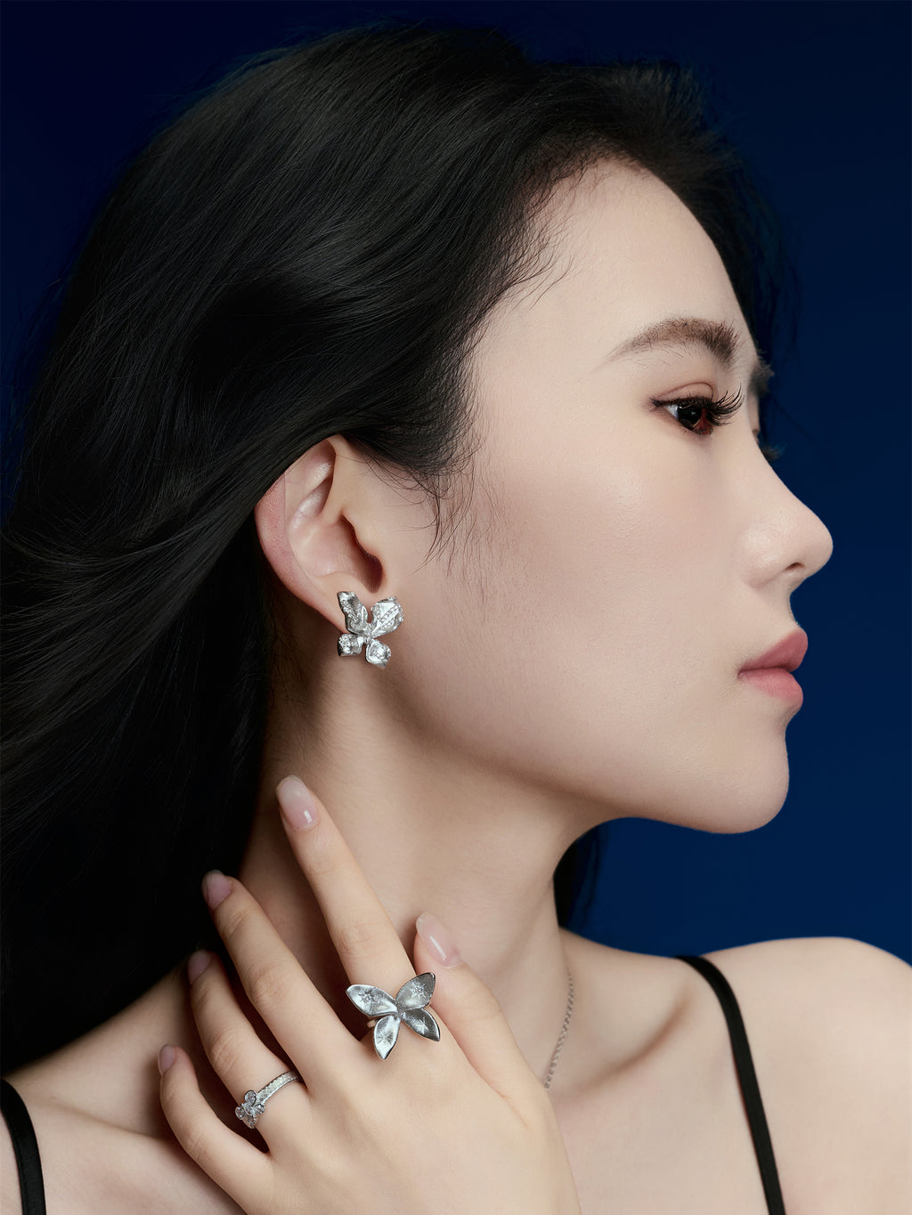 Silver Butterfly Stud Earrings