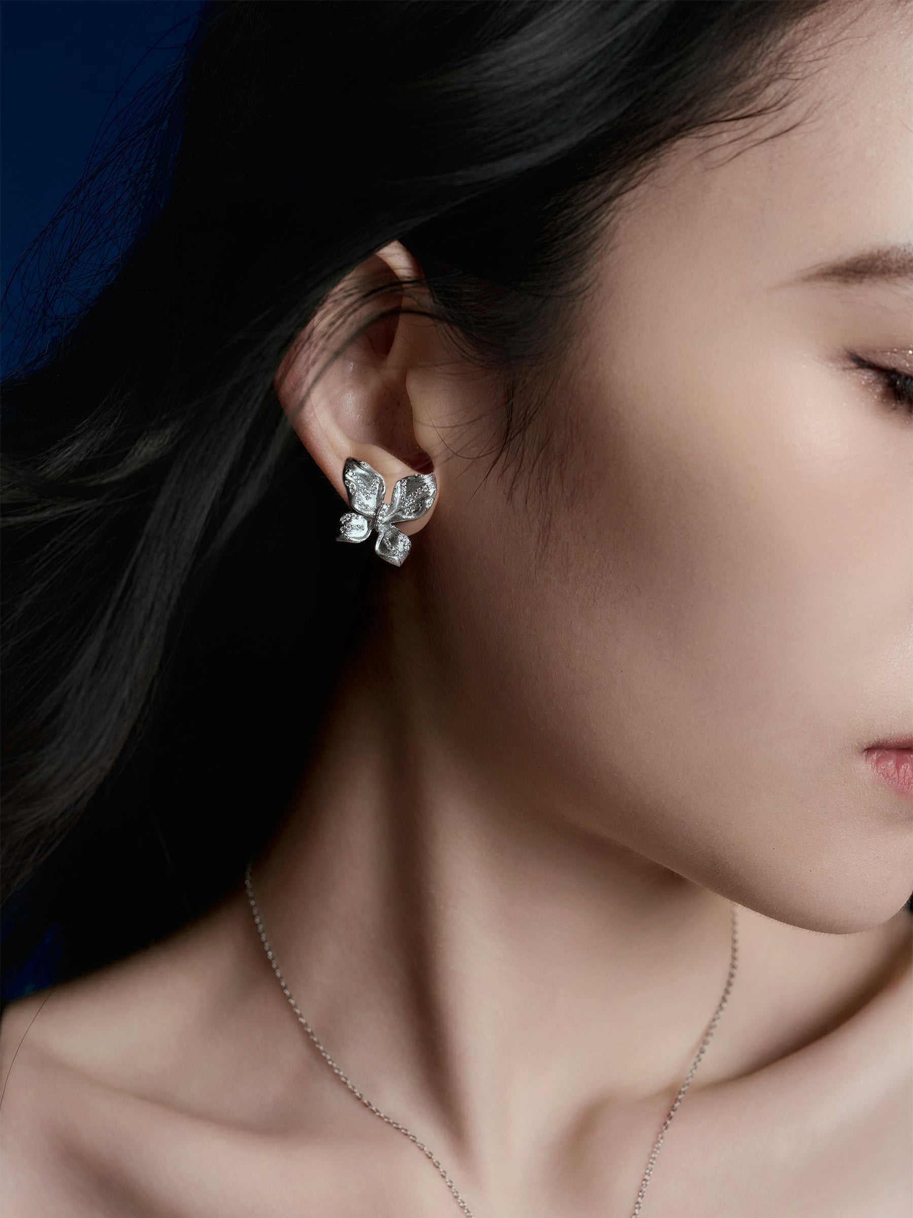 Silver Butterfly Stud Earrings