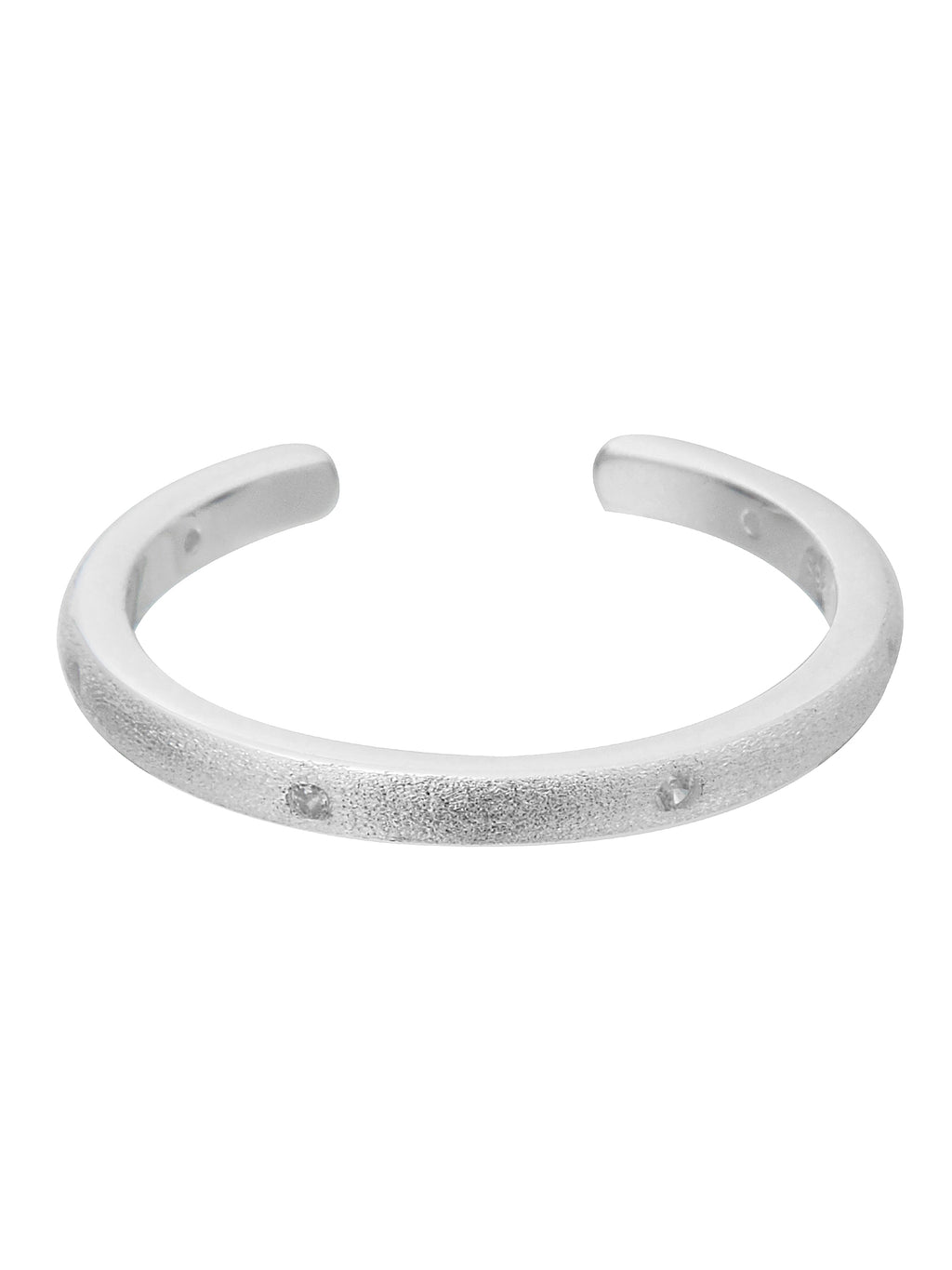 Minimalist Open Silver Band, Matte Finish
