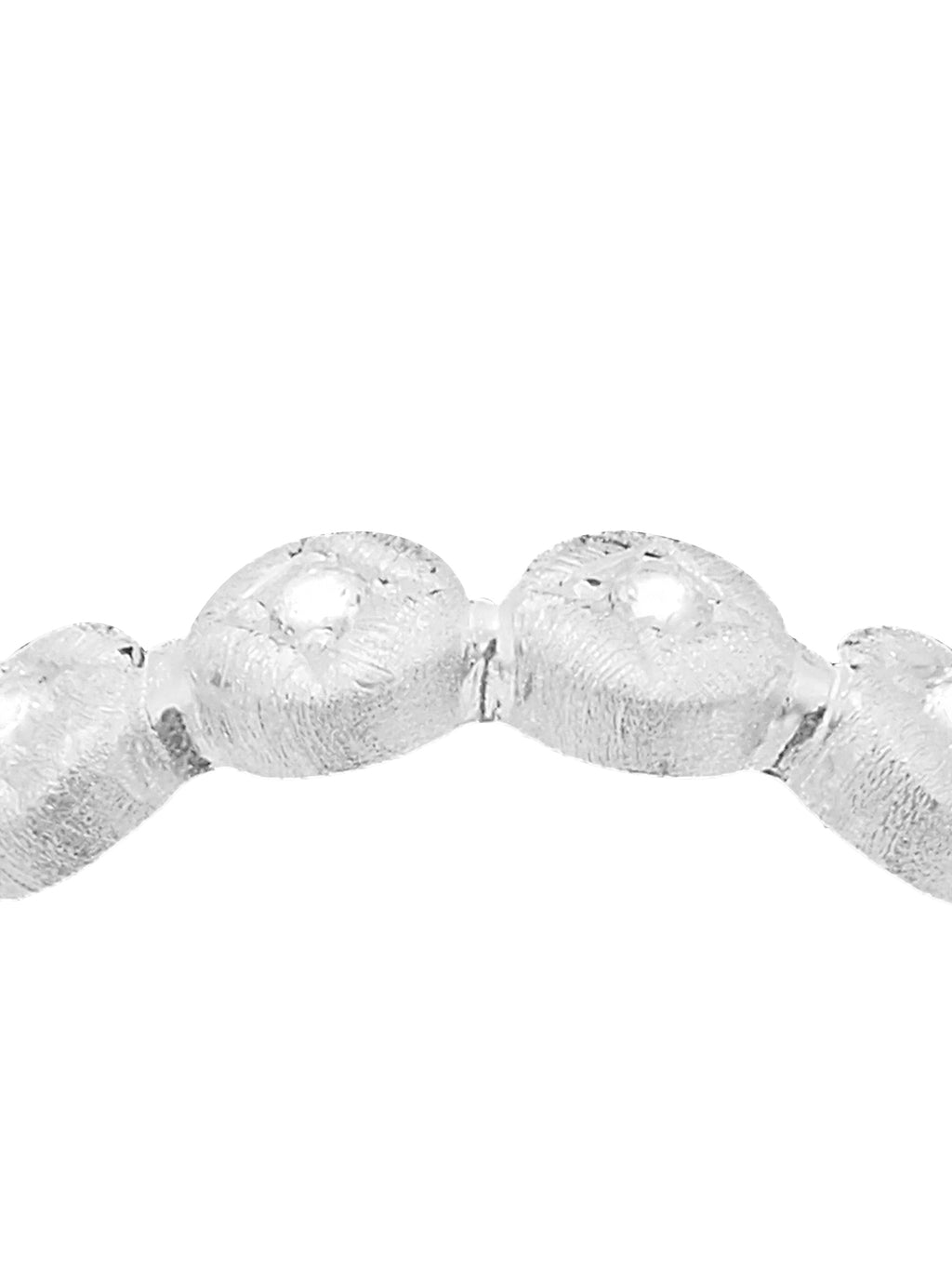 Linked Circle Silver Ring with Zircon Accents