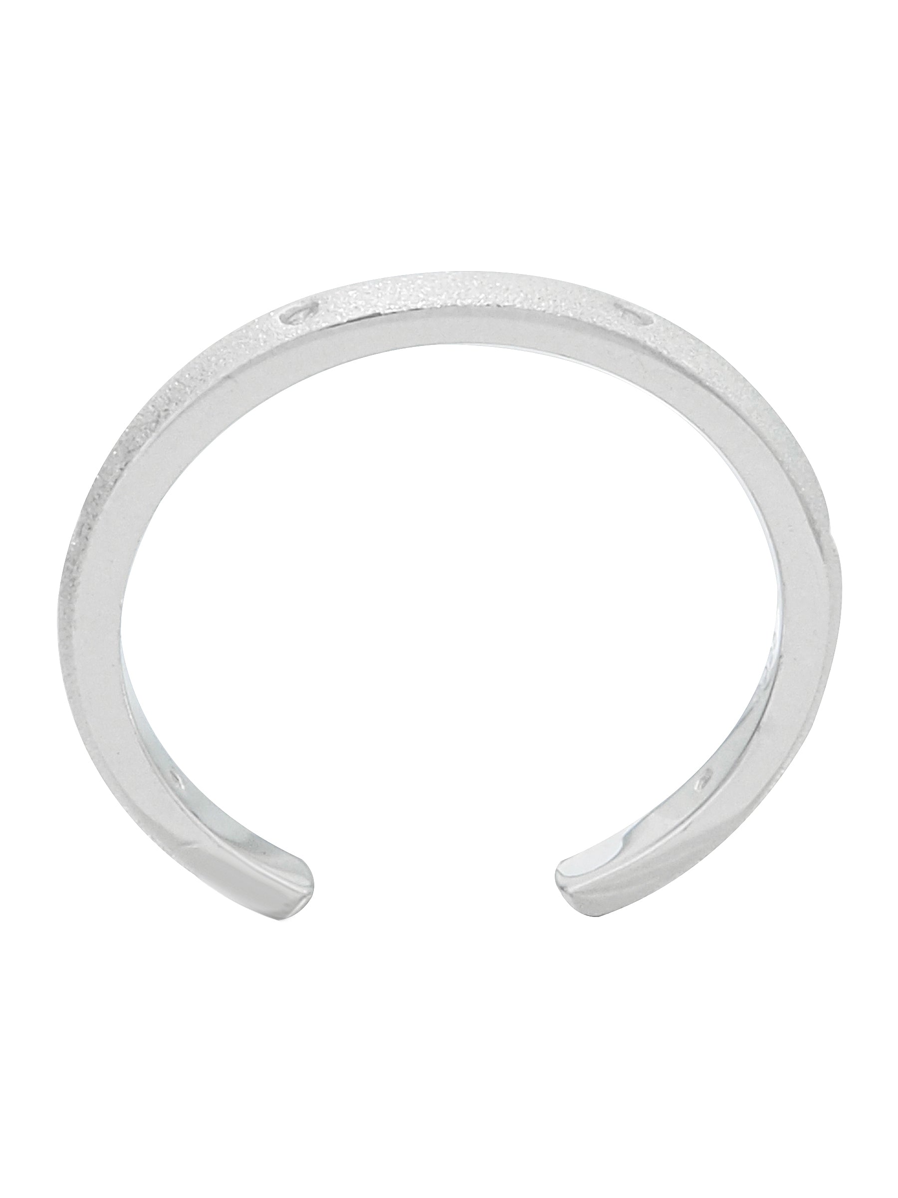 Minimalist Open Silver Band, Matte Finish