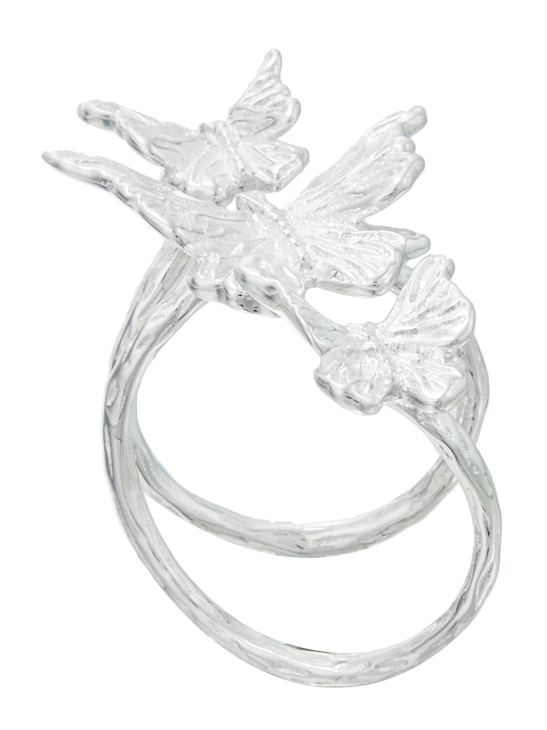 Triple Butterfly Silver Ring