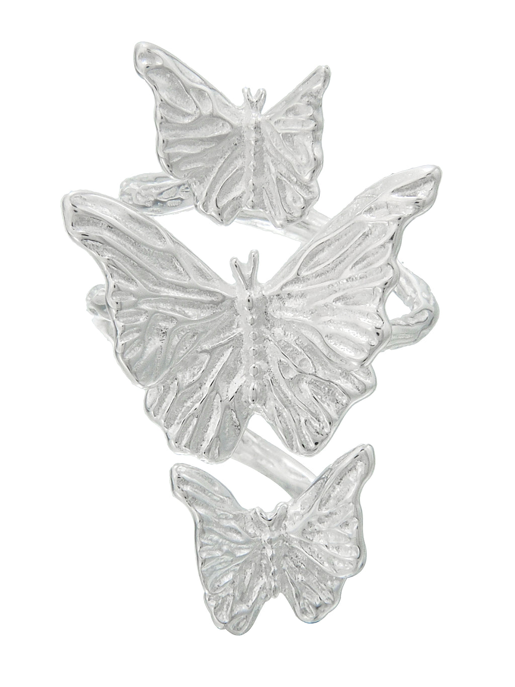 Triple Butterfly Silver Ring