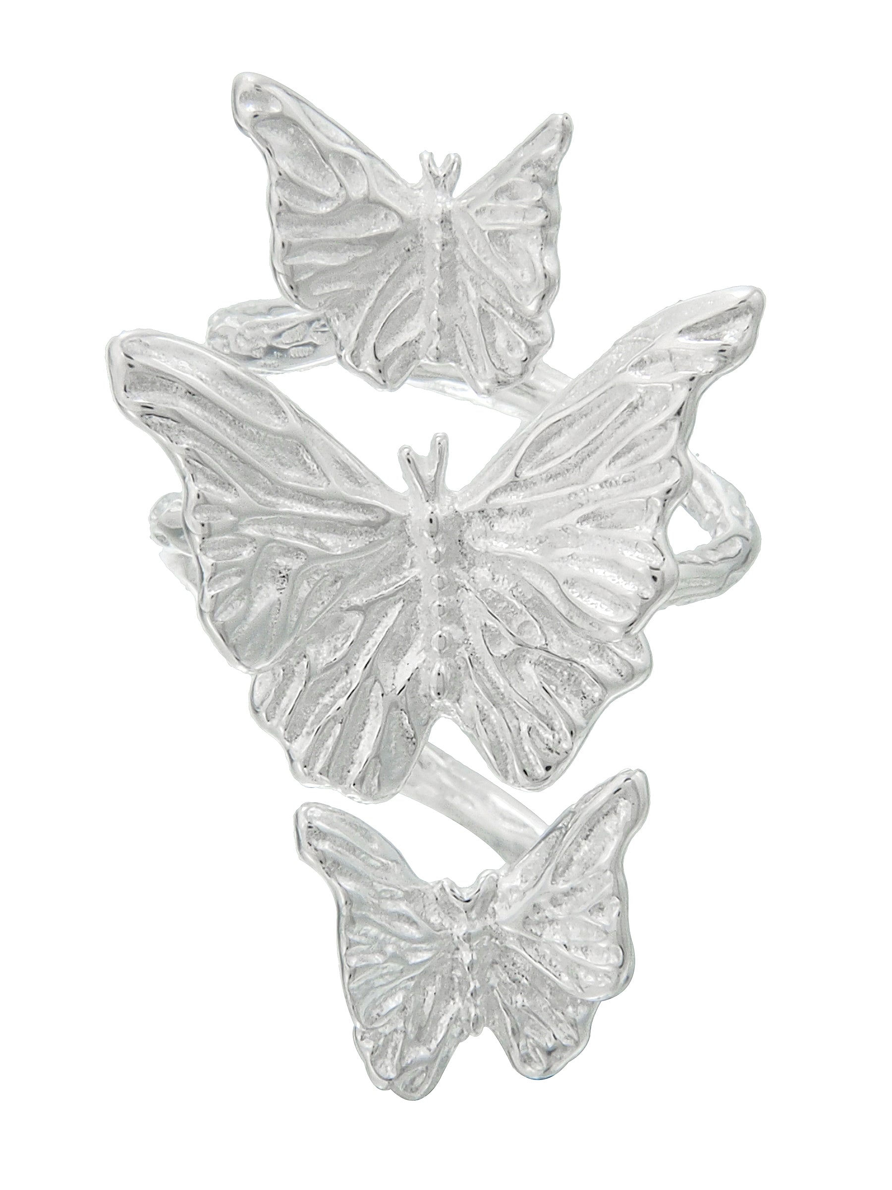 Triple Butterfly Silver Ring
