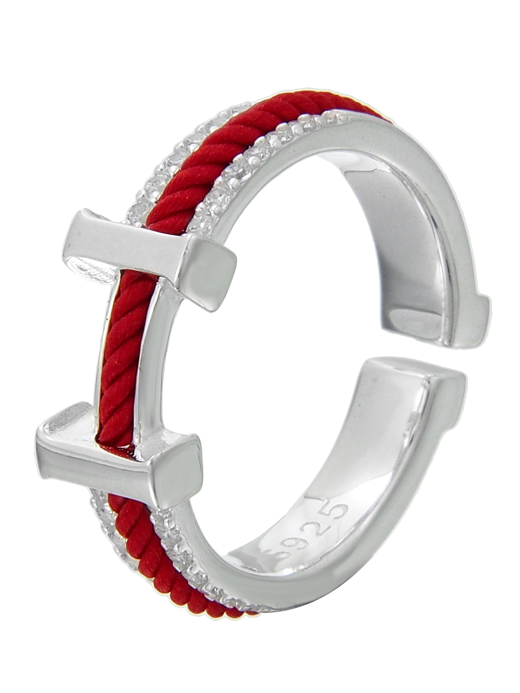 Rope Ring with Crystal & H Motif