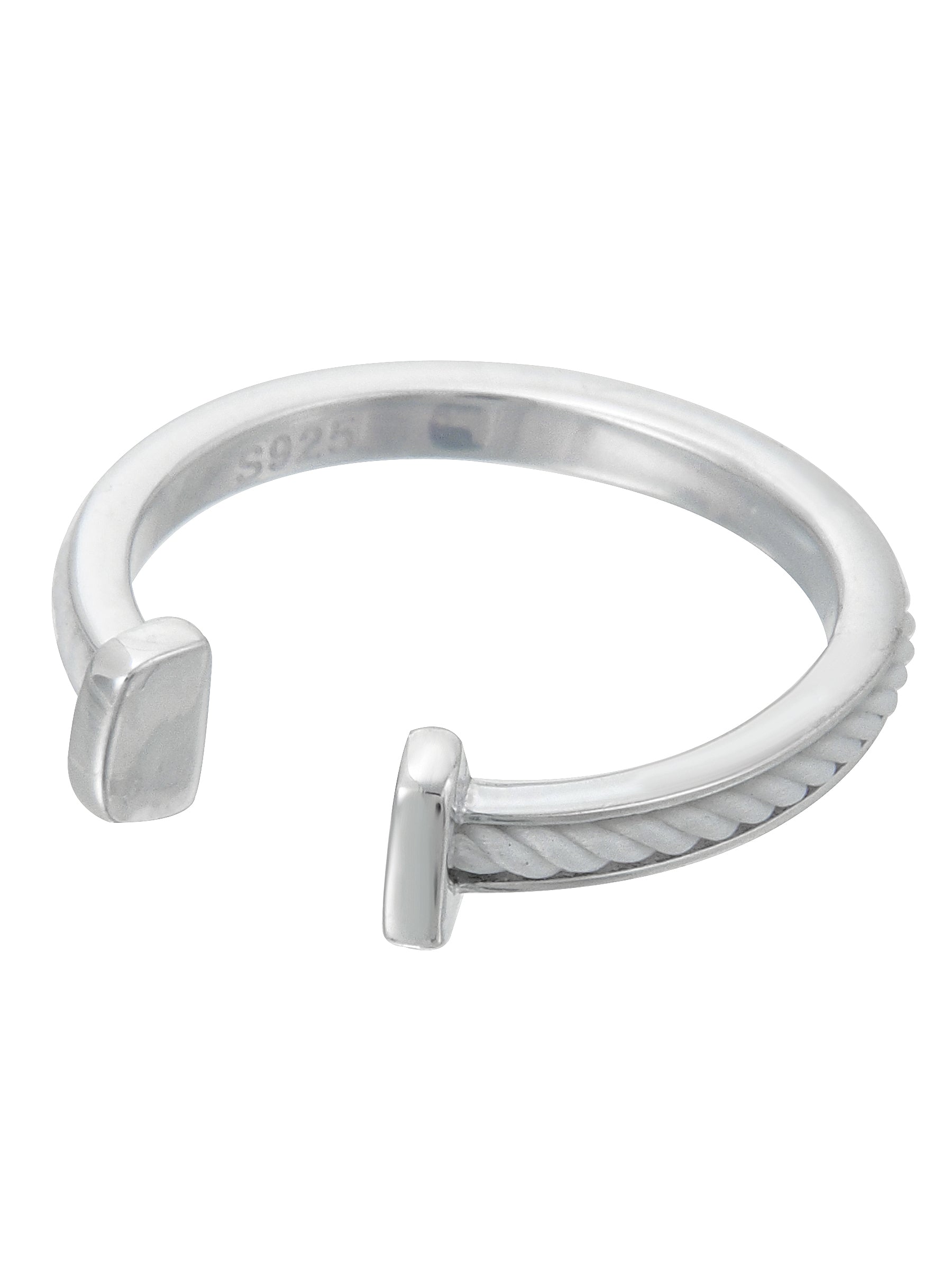Open Rope Ring in Silver