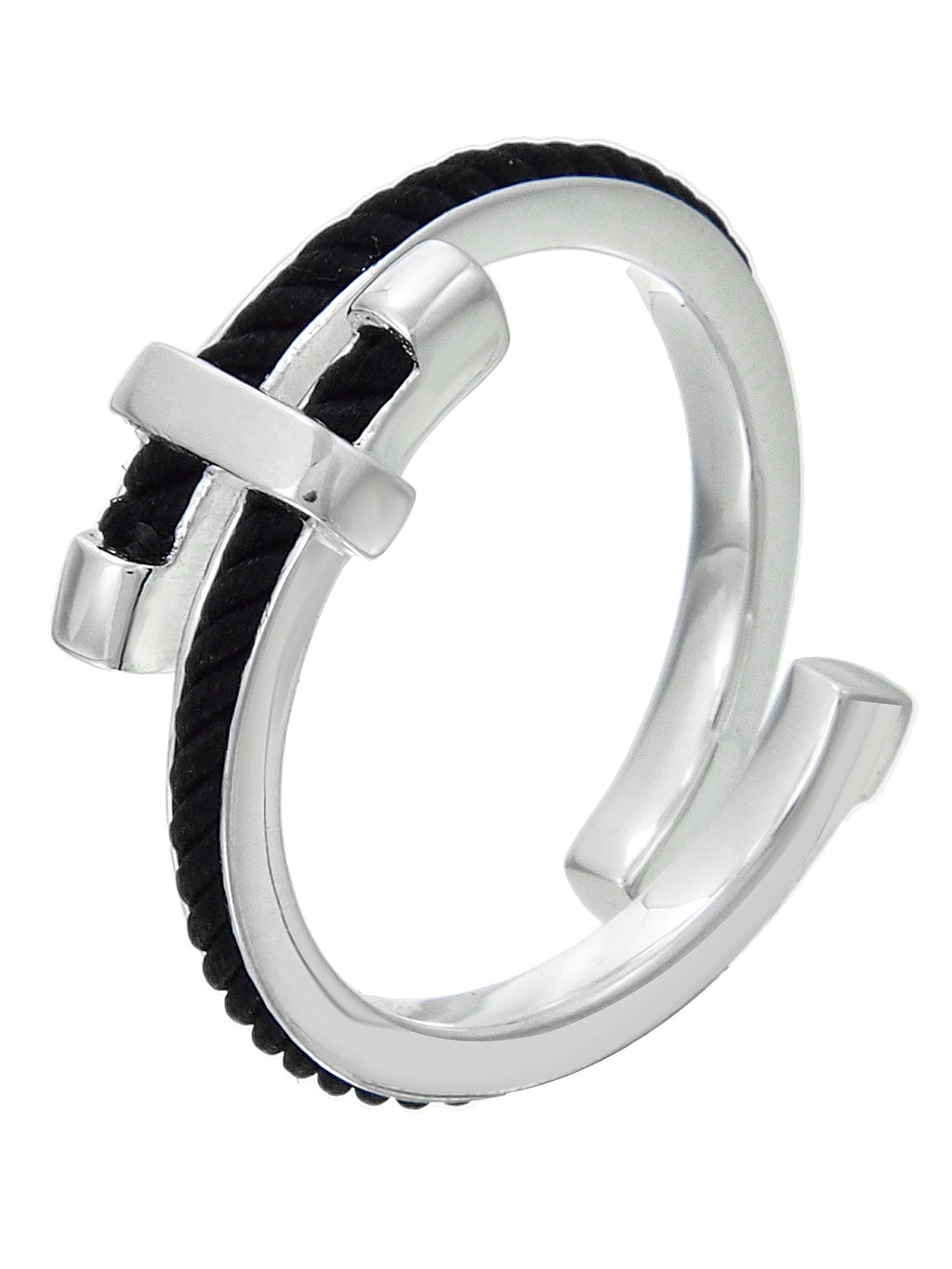 Crossover Rope Ring in Silver