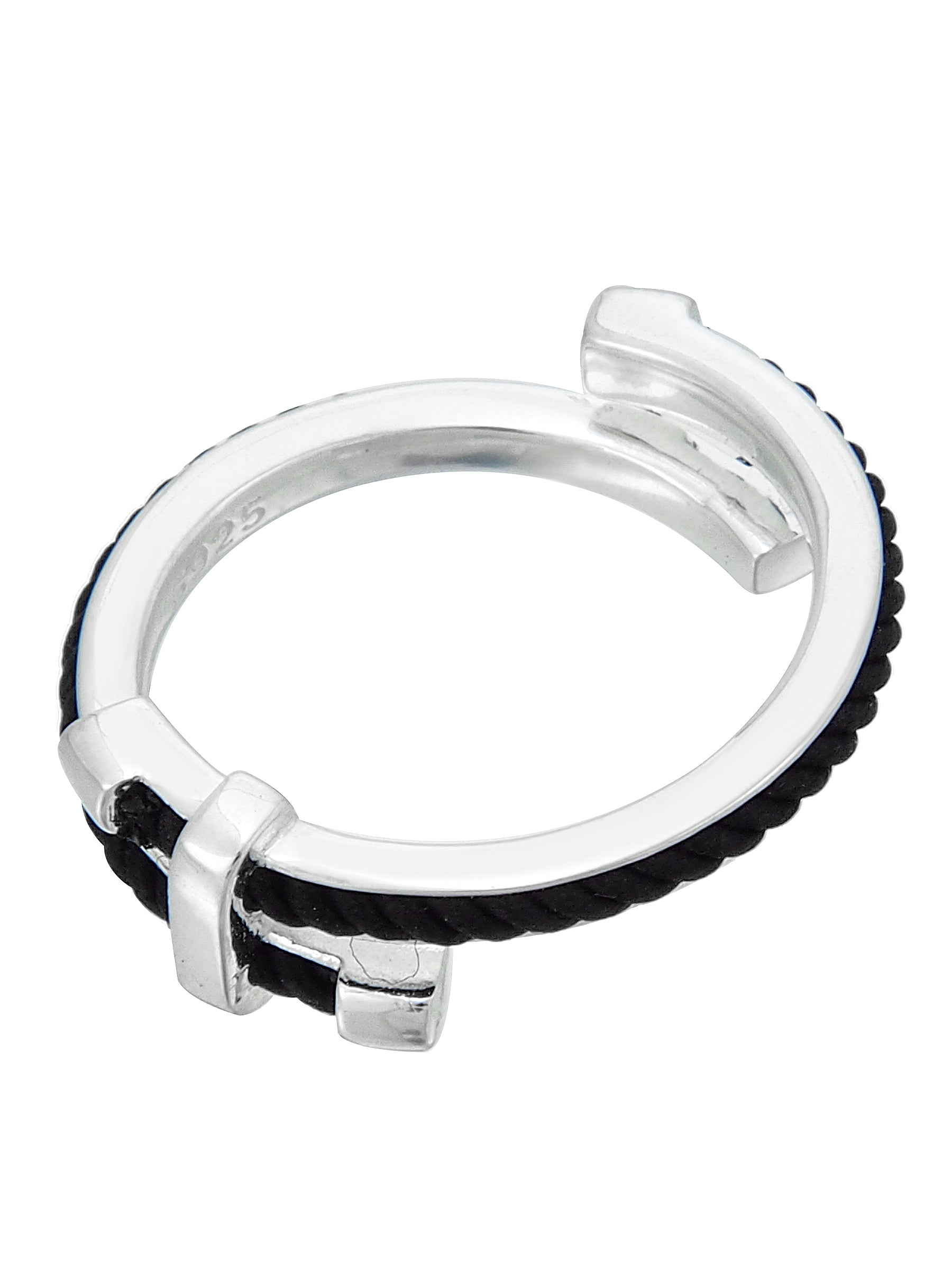 Crossover Rope Ring in Silver