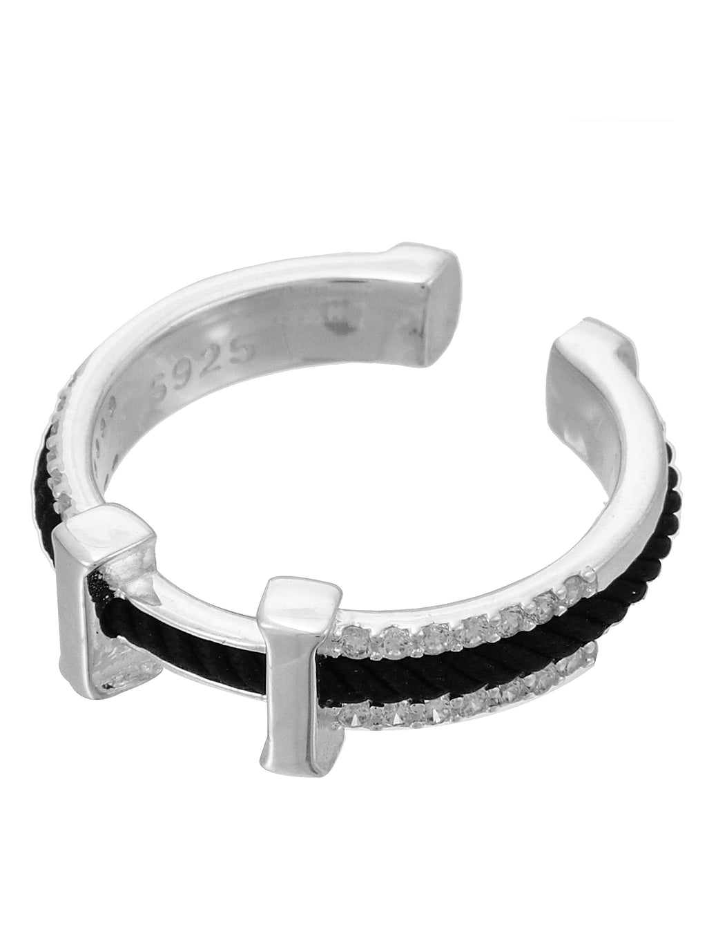 Rope Ring with Crystal & H Motif