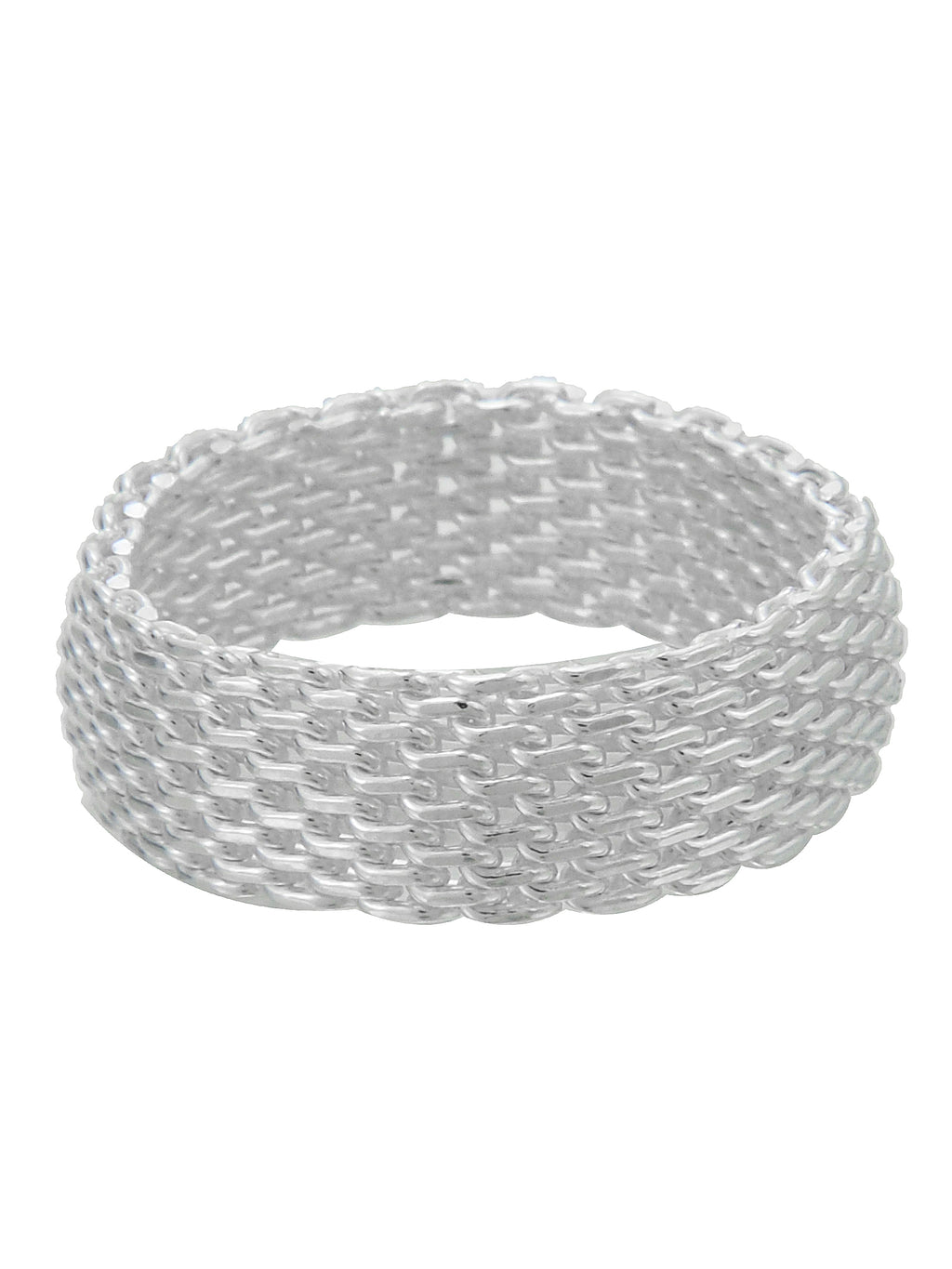 925 Sterling Silver Woven Mesh Ring