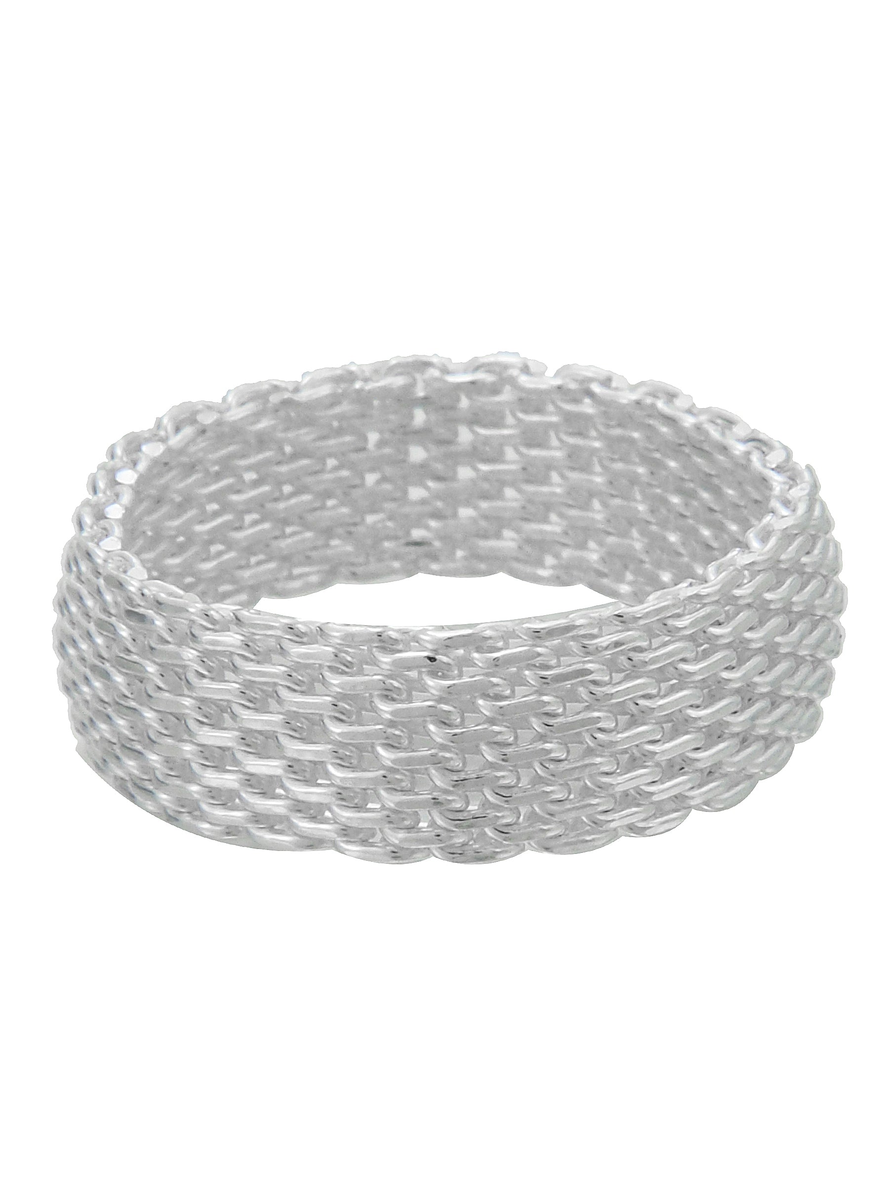 925 Sterling Silver Woven Mesh Ring