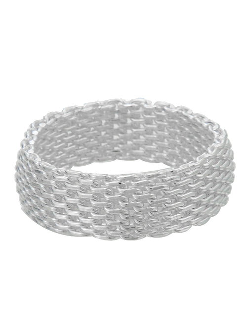 925 Sterling Silver Woven Mesh Ring