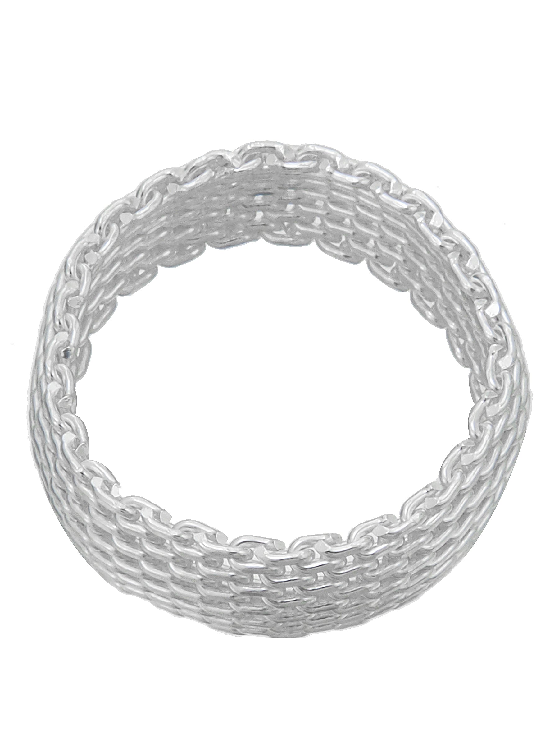 925 Sterling Silver Woven Mesh Ring