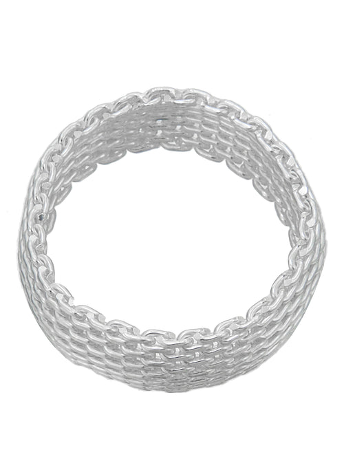 925 Sterling Silver Woven Mesh Ring