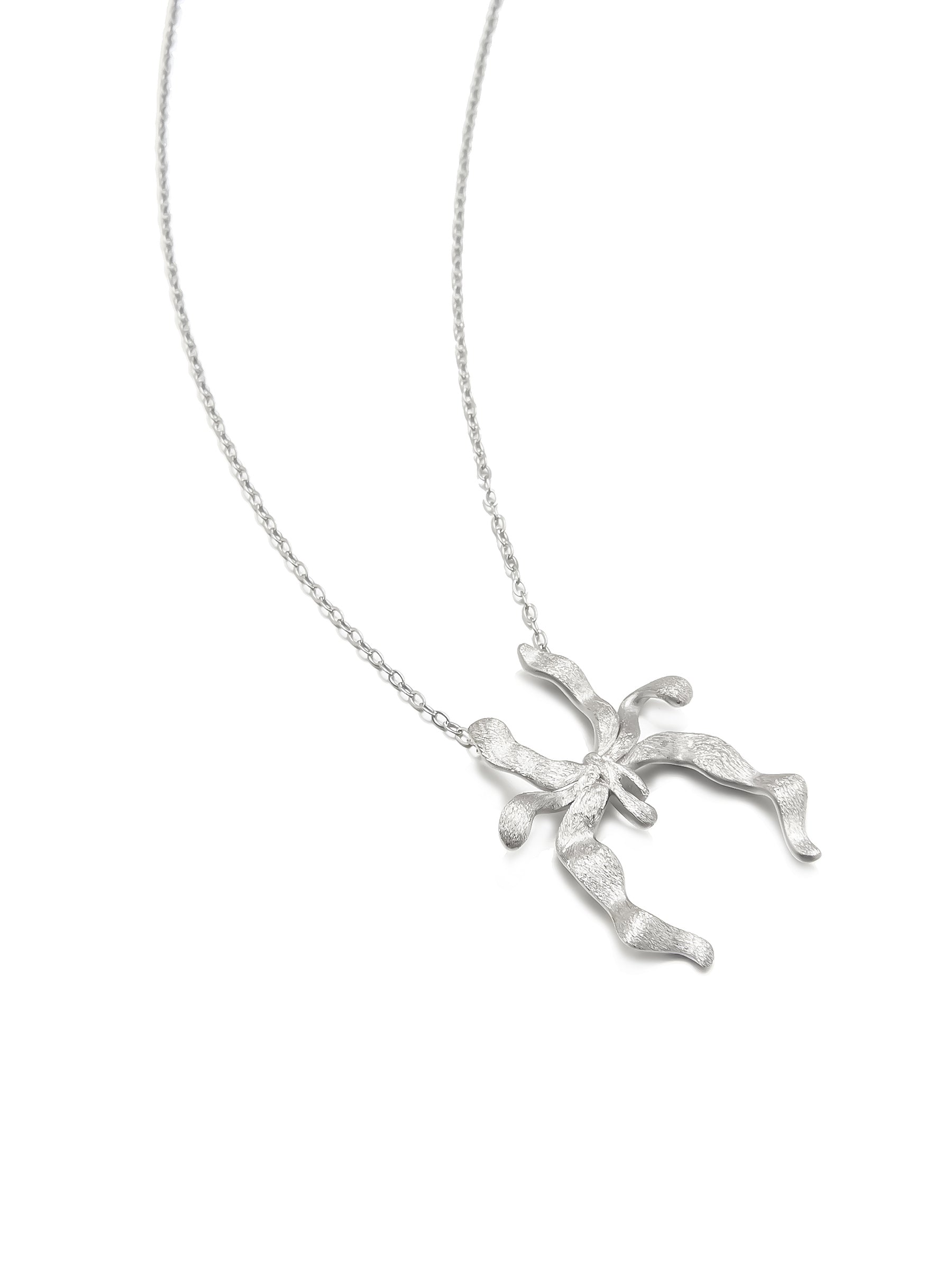 Silver Textured JYU Spirit Pendant Necklace