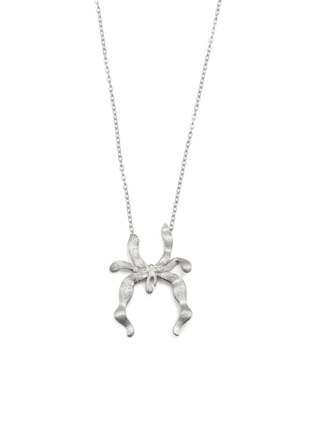 Silver Textured JYU Spirit Pendant Necklace