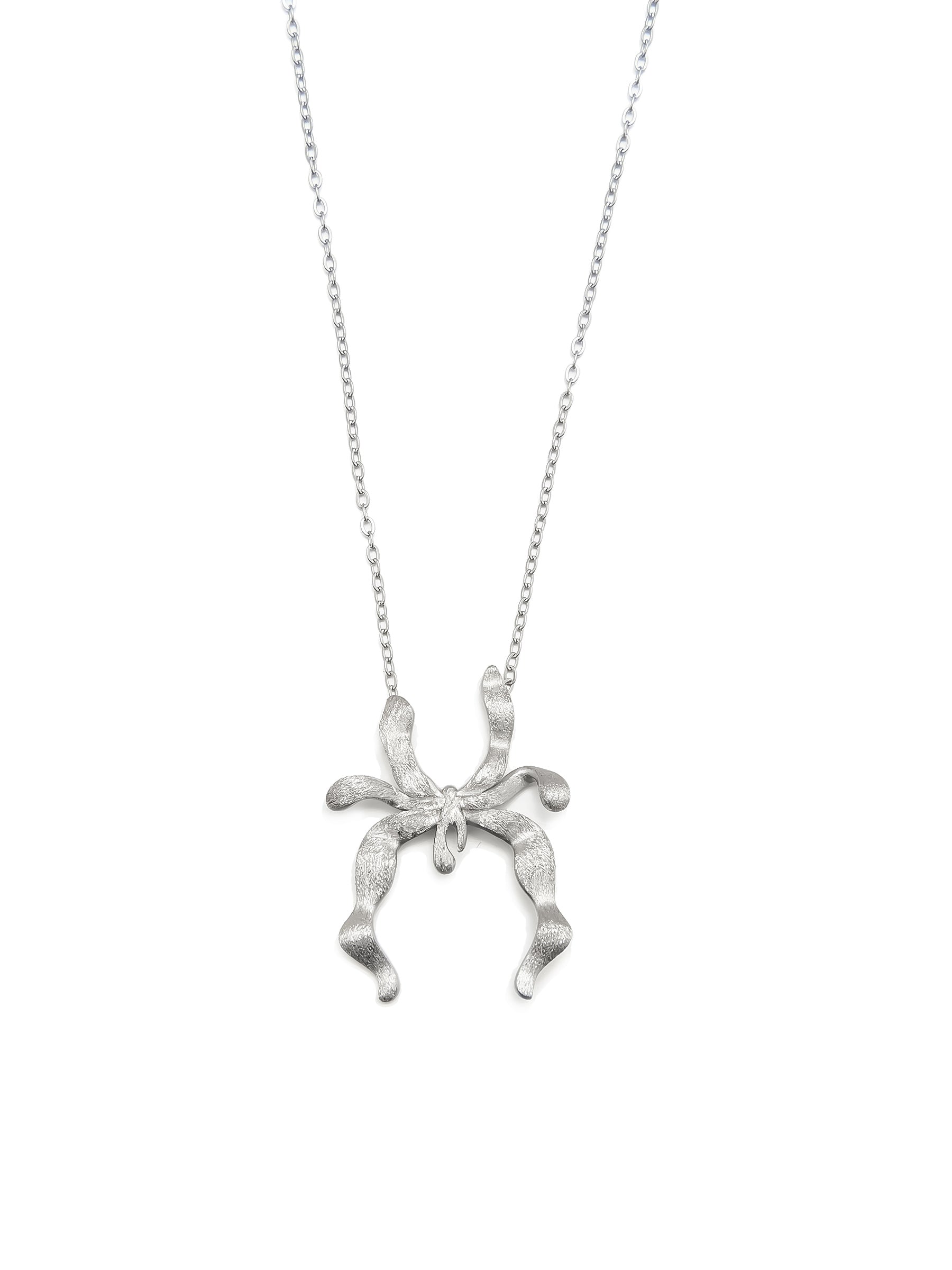 Silver Textured JYU Spirit Pendant Necklace