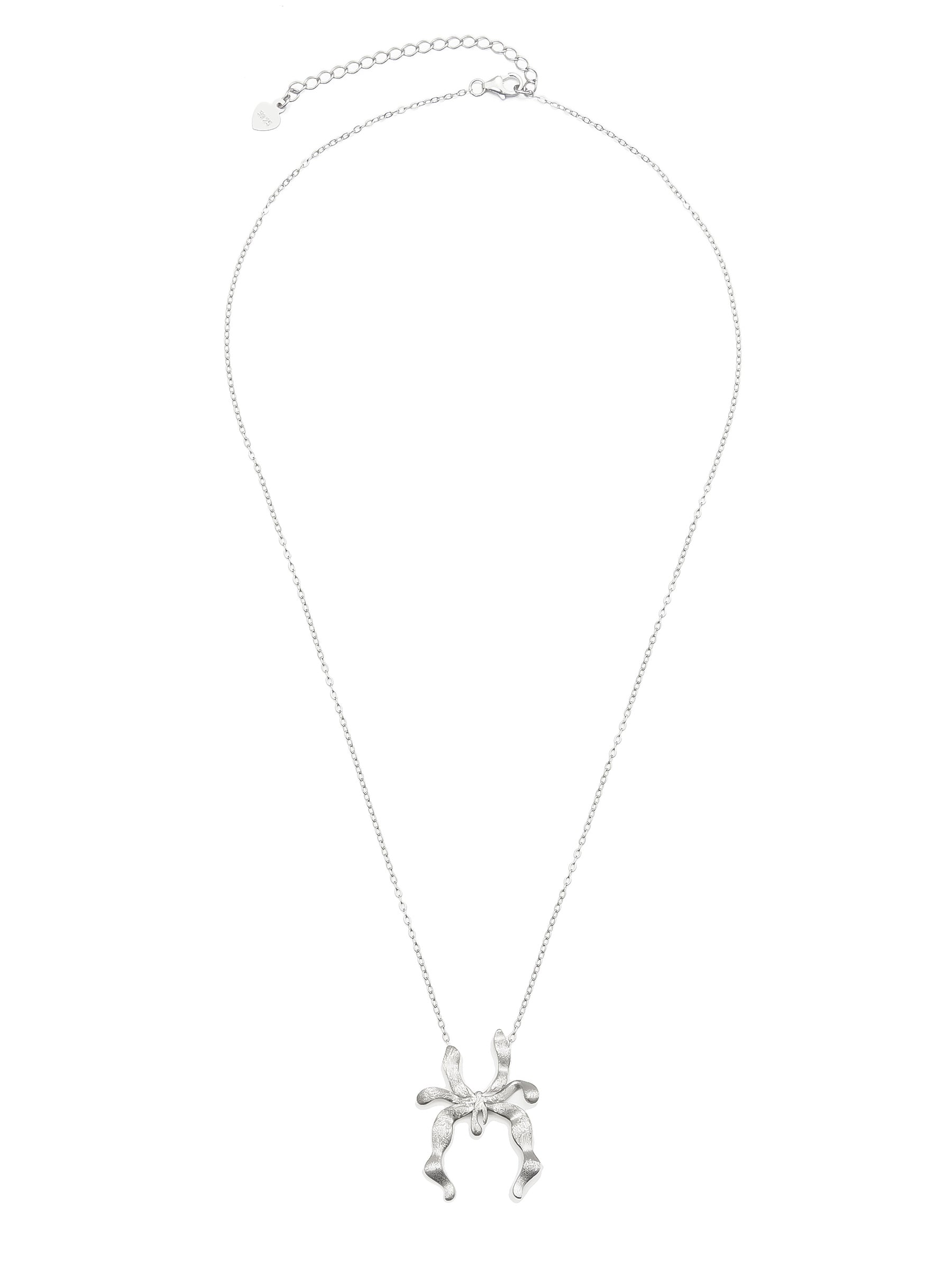 Silver Textured JYU Spirit Pendant Necklace