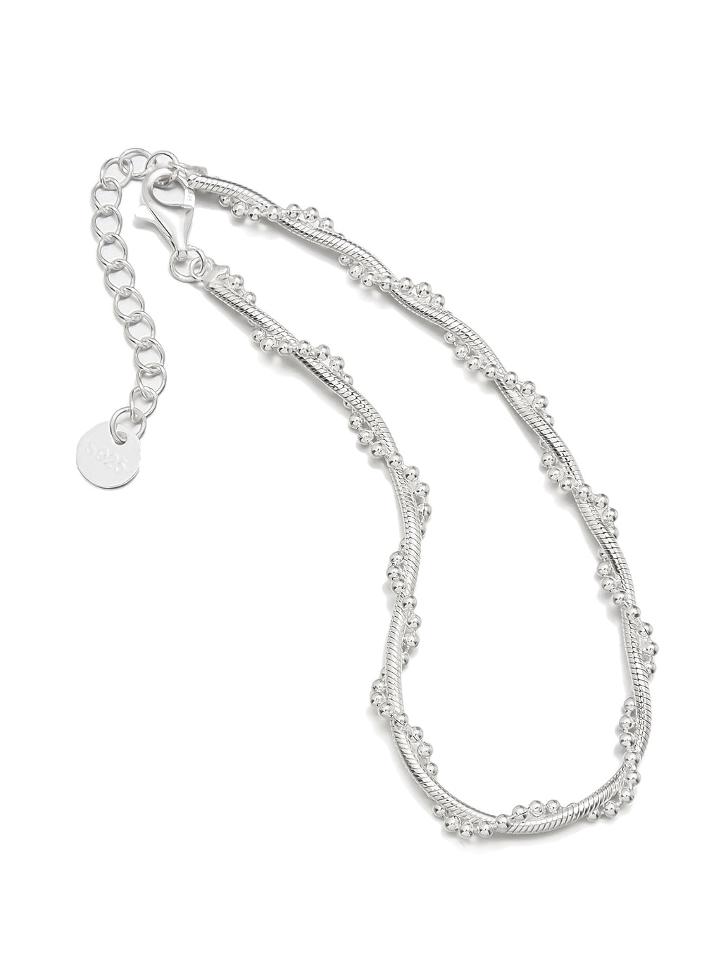 Delicate Silver Bracelet with Beaded Detail