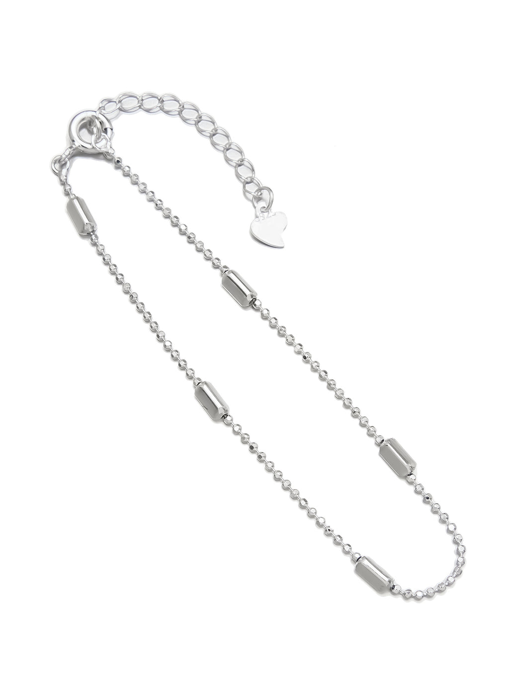 Delicate Silver Bead Chain Bracelet