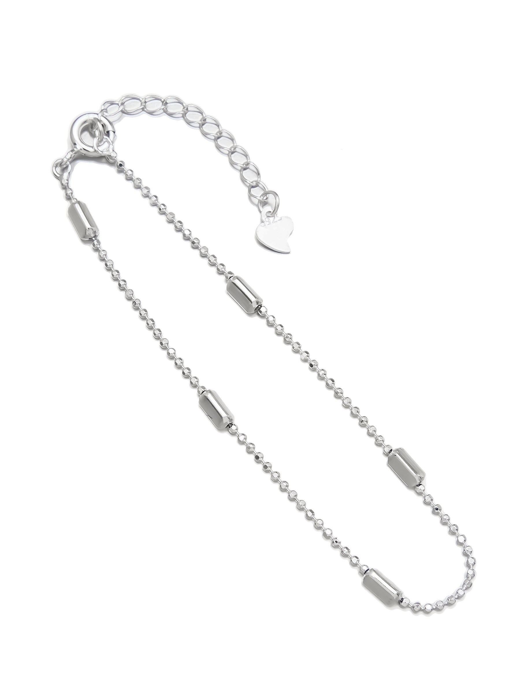 Delicate Silver Bead Chain Bracelet