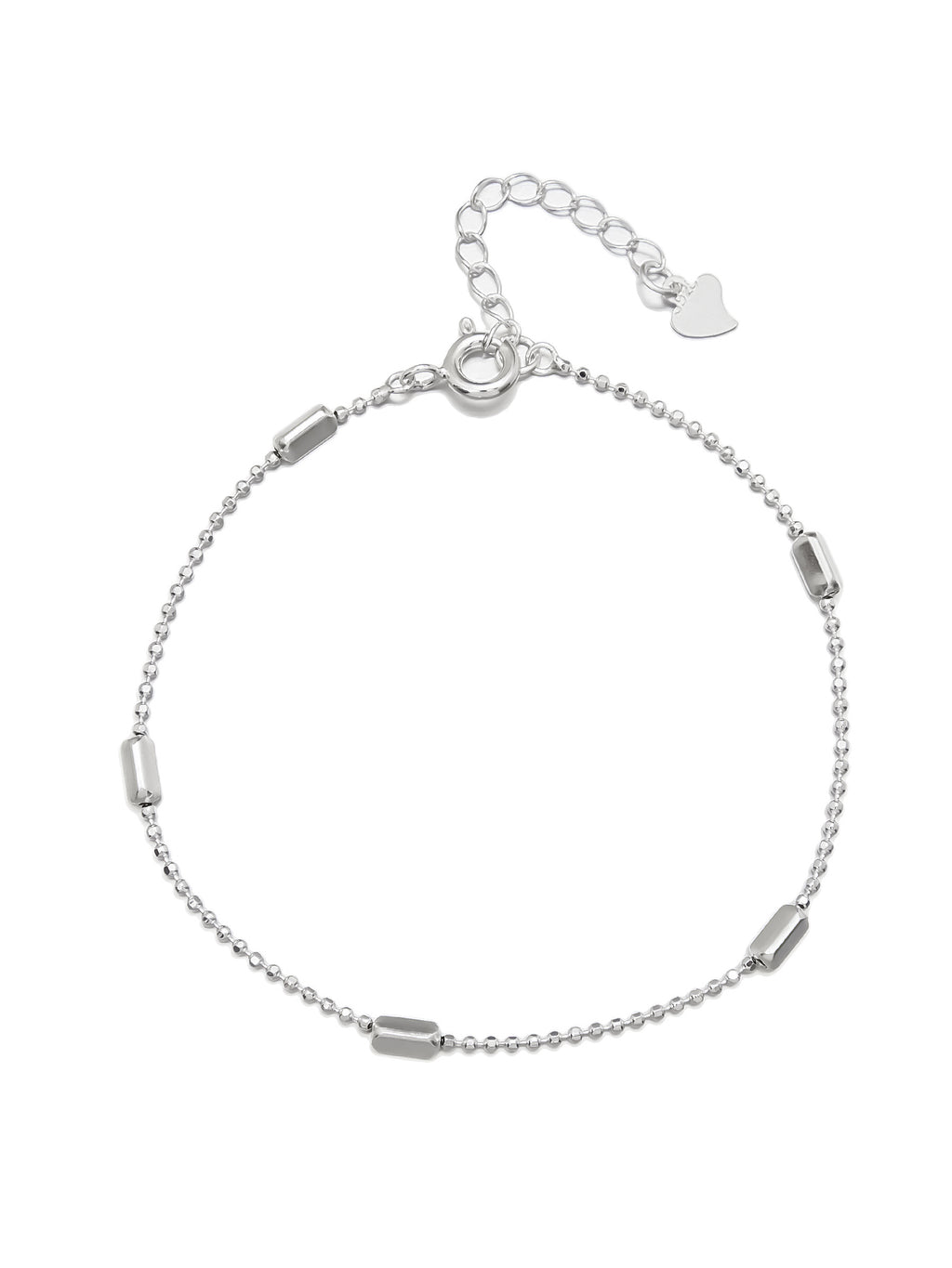 Delicate Silver Bead Chain Bracelet