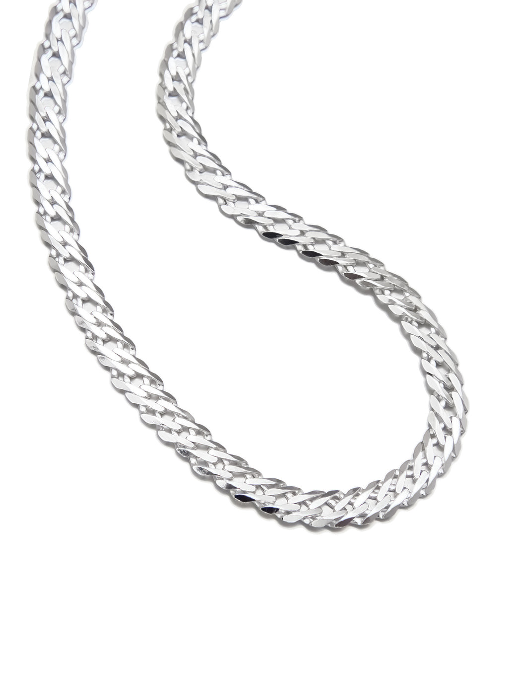 Silver Flat Chain Bracelet, Polished Finish
