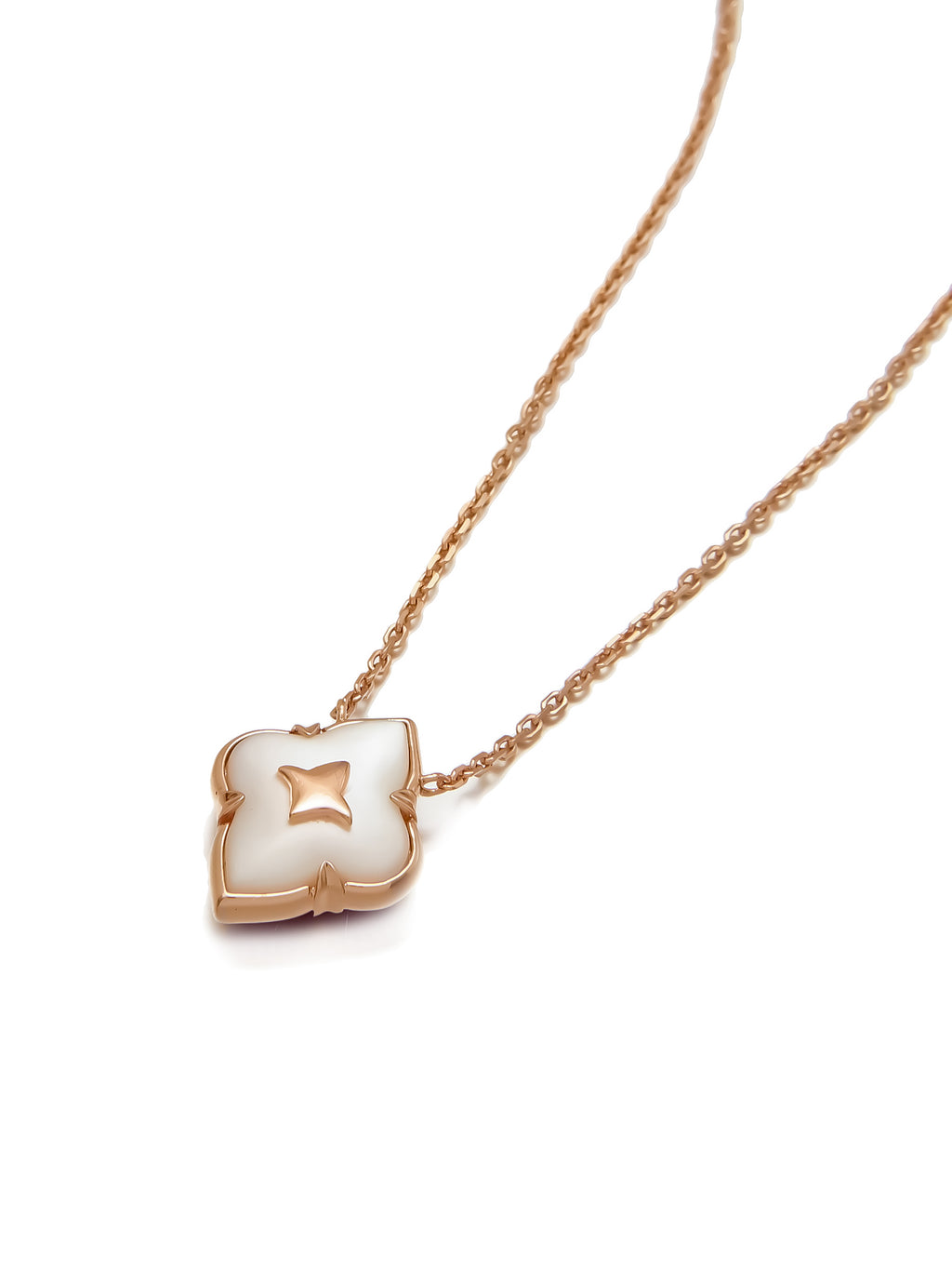 Sterling Silver Geometric Floral Pendant Necklace