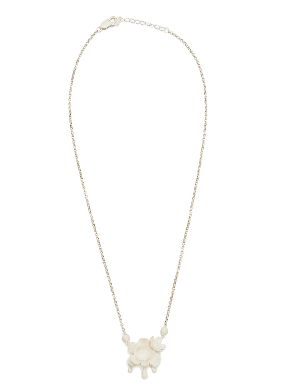 Sterling Silver Necklace with Floral Pendant