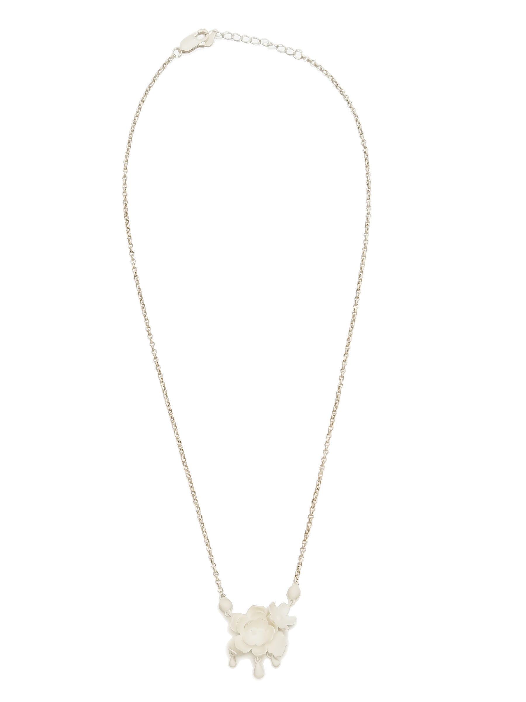 Sterling Silver Necklace with Floral Pendant