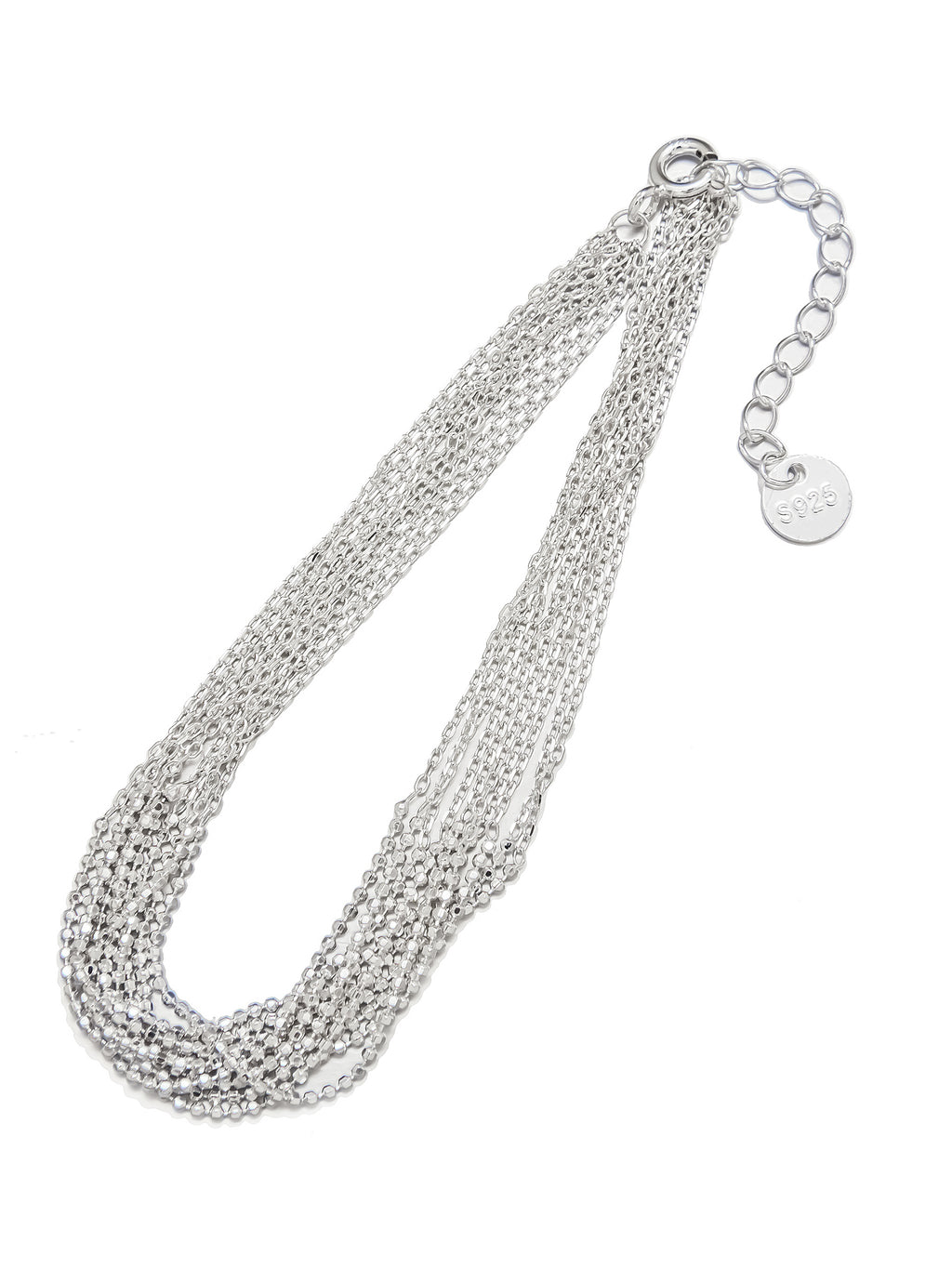 Silver Multi-Strand Bracelet with Textured Chains